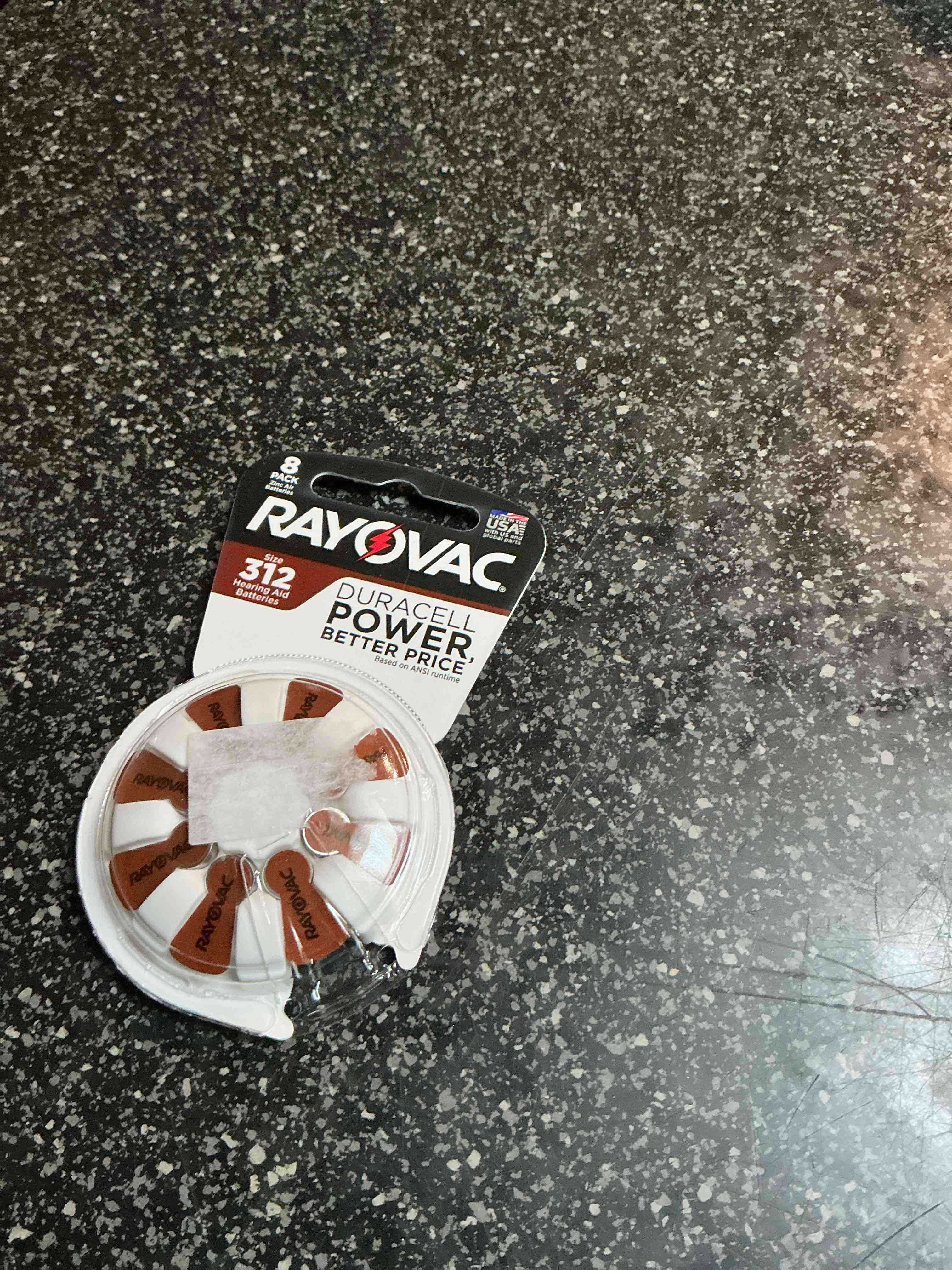 Rayovac 312 Zinc Air Hearing Aid Batteries - 180mAh - 8 Piece Blister Pack, RAYOVAC-312-8