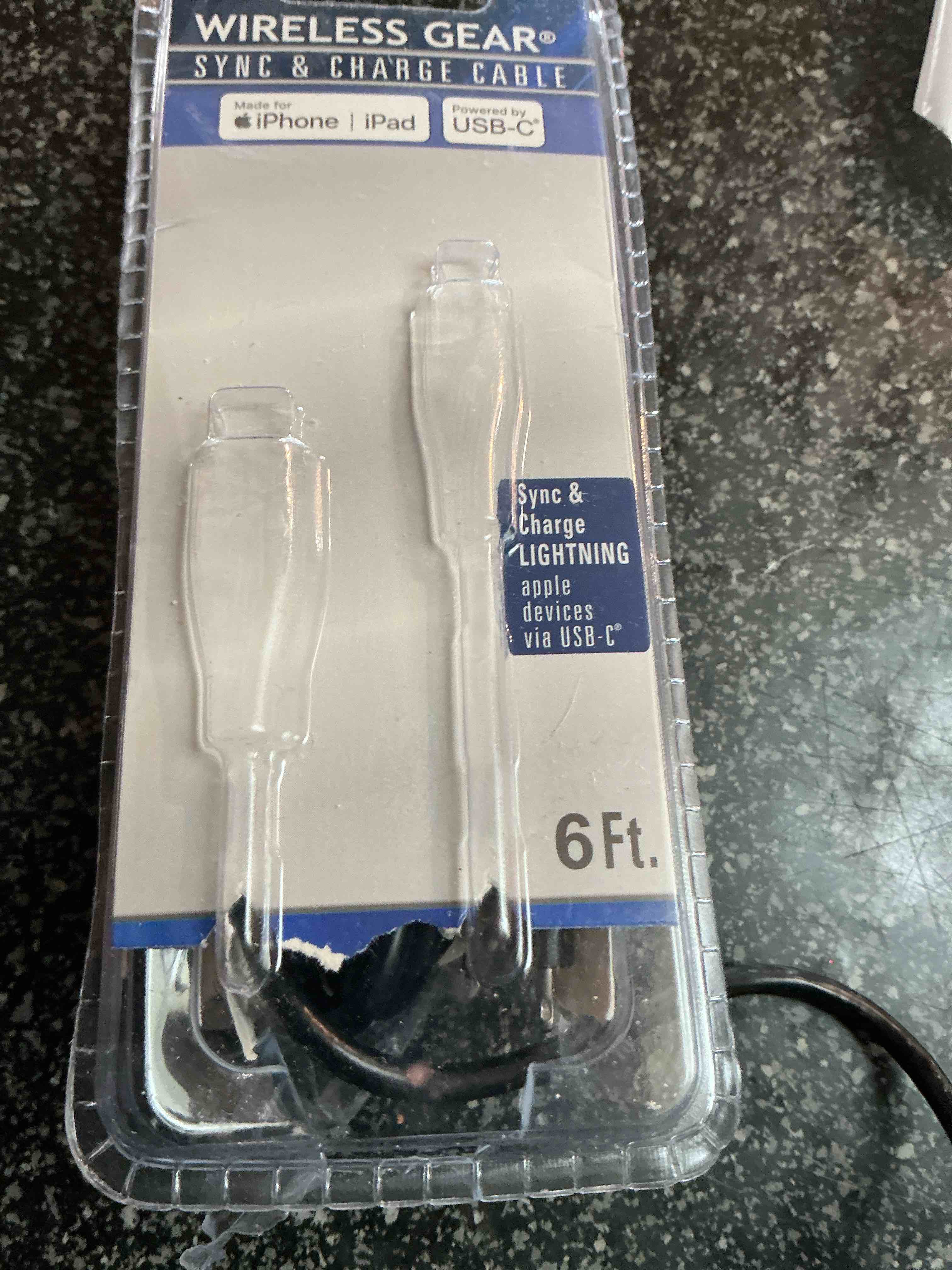 Wireless Gear For iPhone C Cable 6 Ft. 