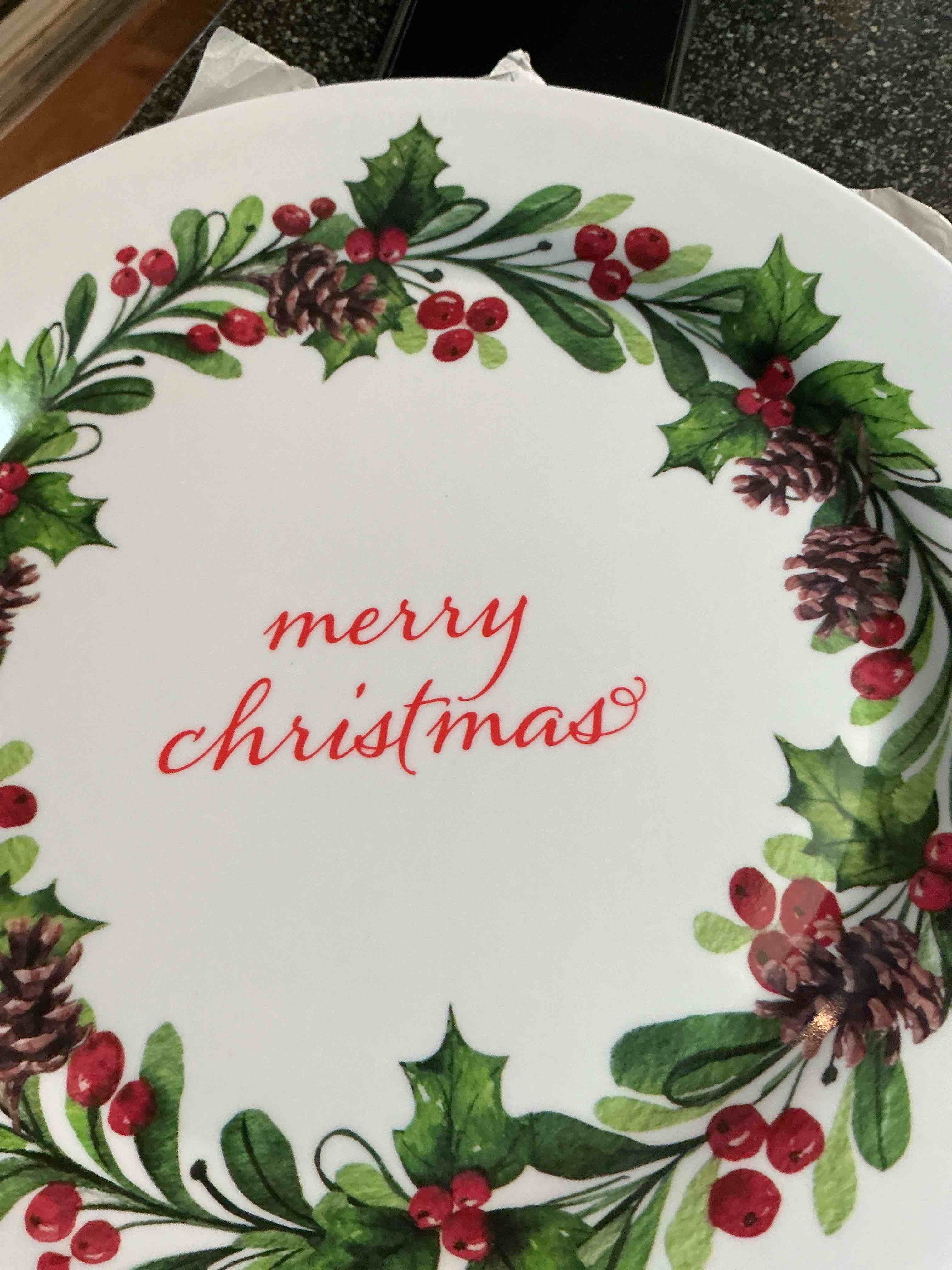 Condition photo showing New/Like New for Merry Christmas Plates 