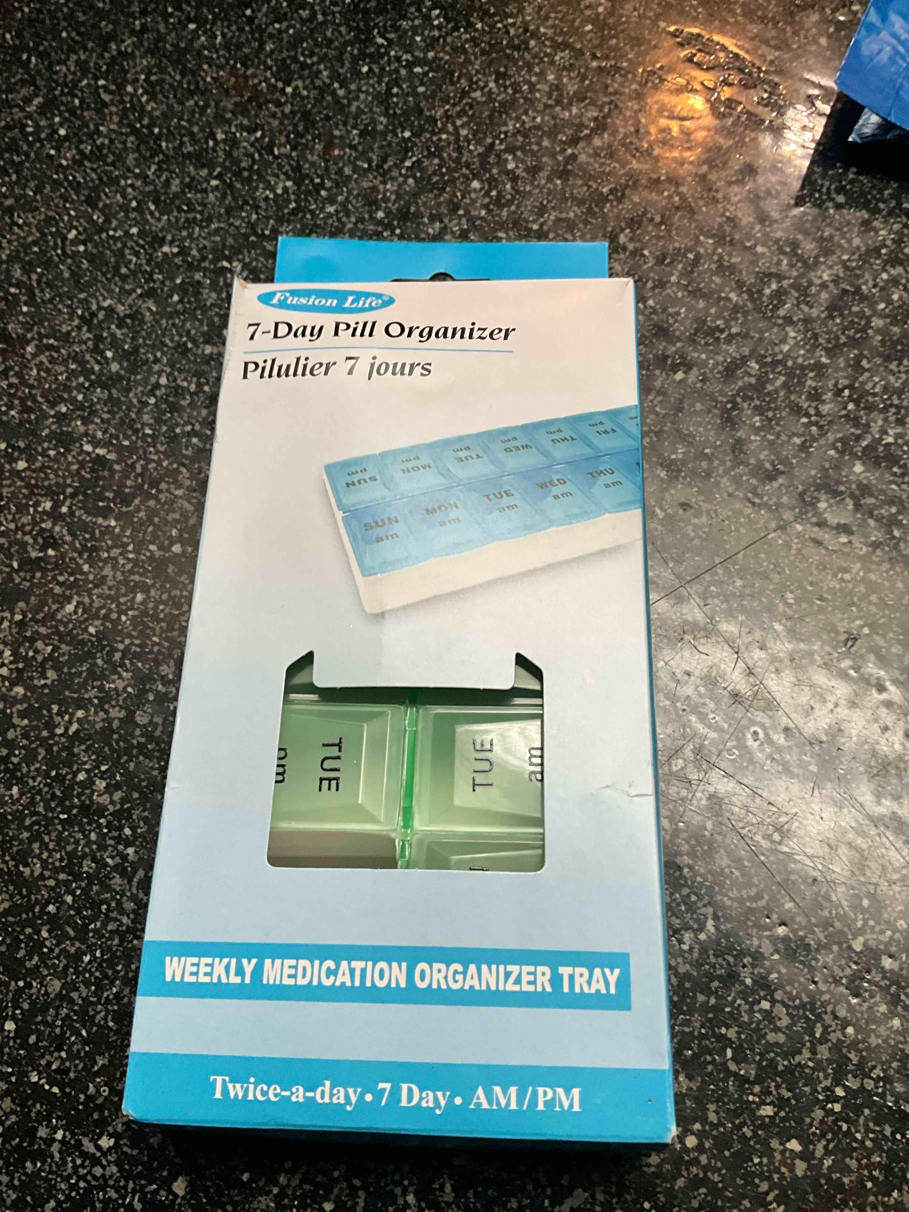 Fusion Life - 7 - Day Pill Organizer - Weekly Medication Organizer Tray - Twice a day - AM/PM