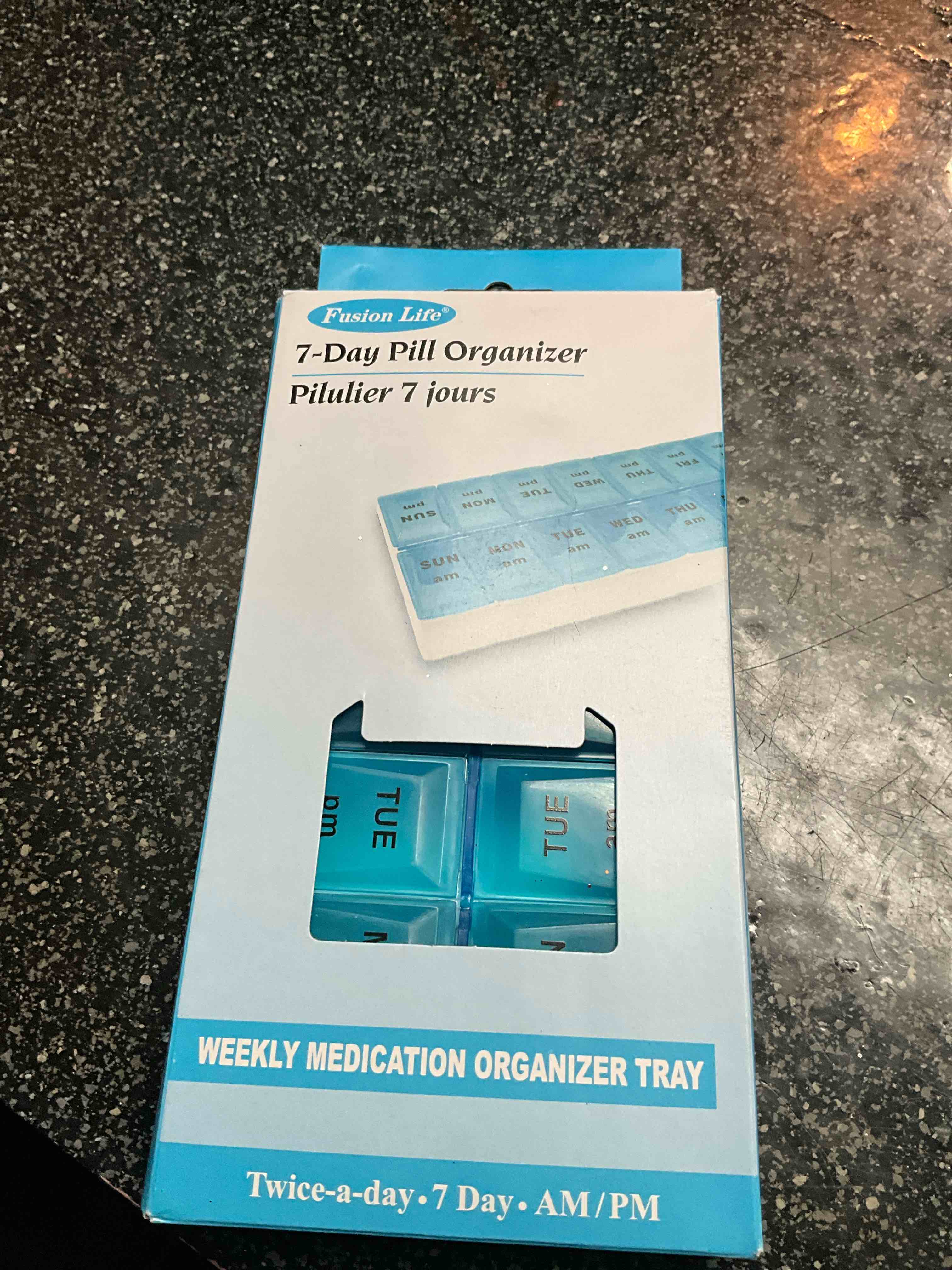 Fusion Life - 7 - Day Pill Organizer - Weekly Medication Organizer Tray - AM/PM