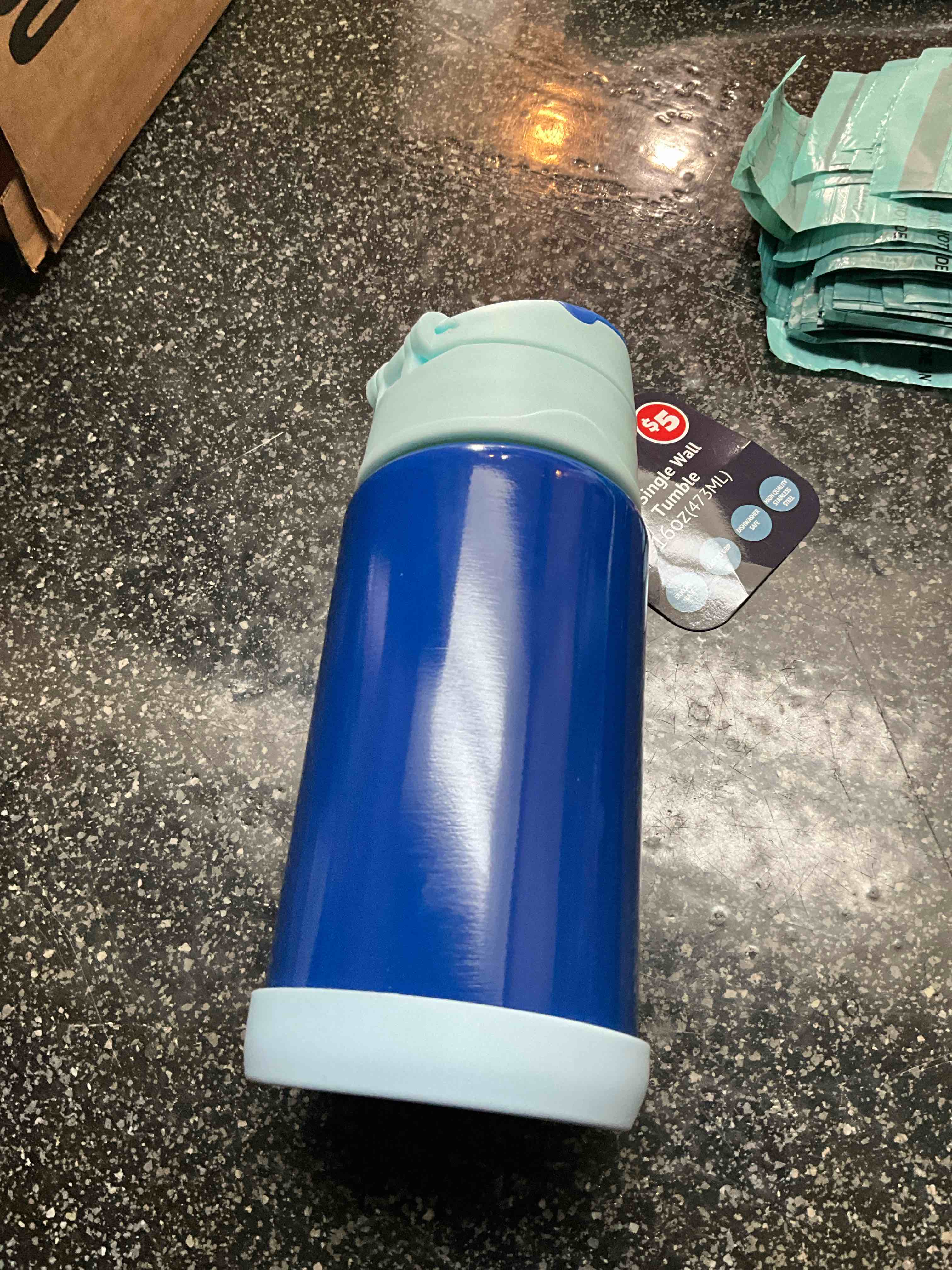 Kids Single Wall Tumbler - 16 oz - blue 