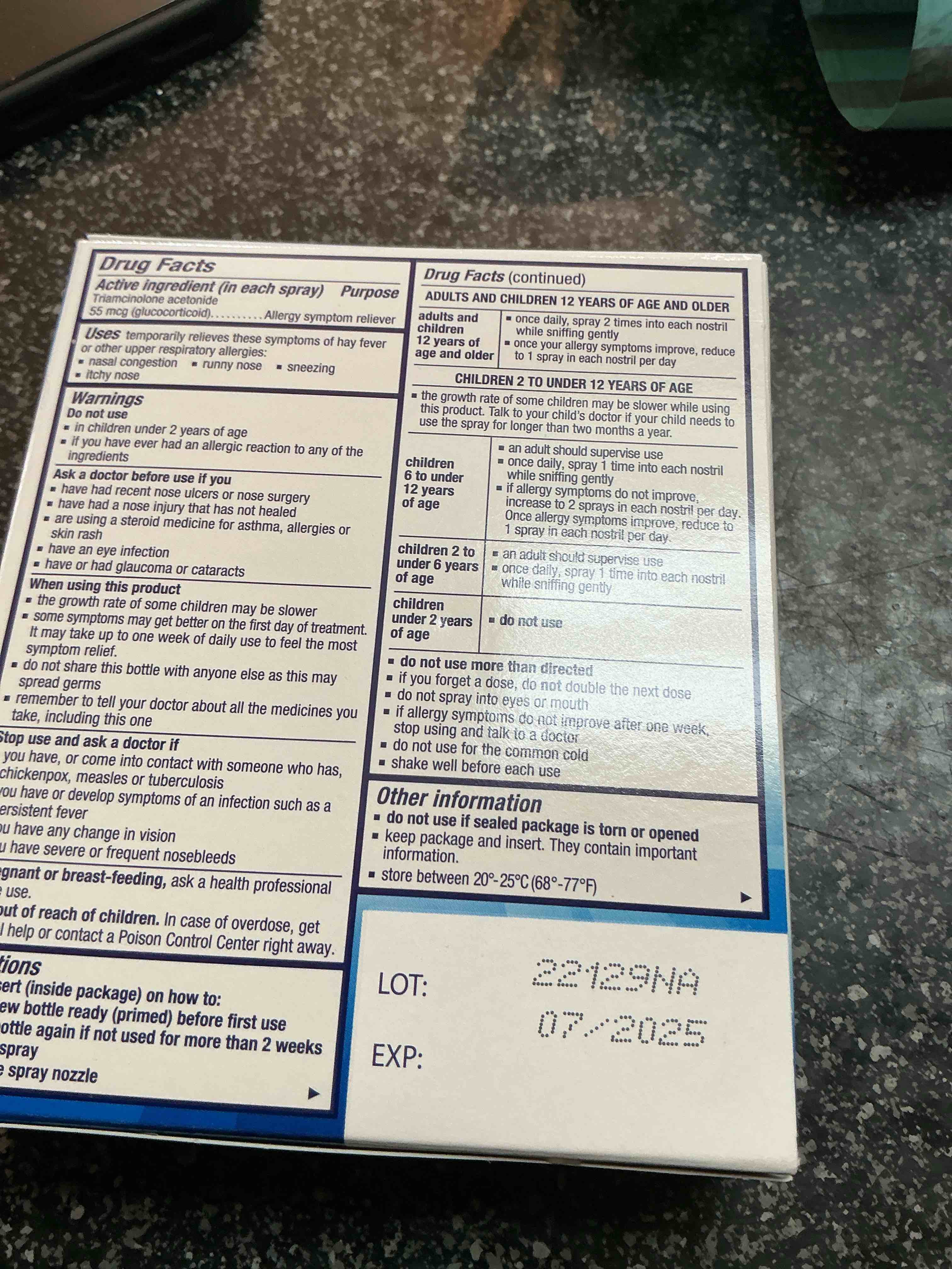 Nasacort Allergy 24 HR. 60 Sprays 0.37 OZ.