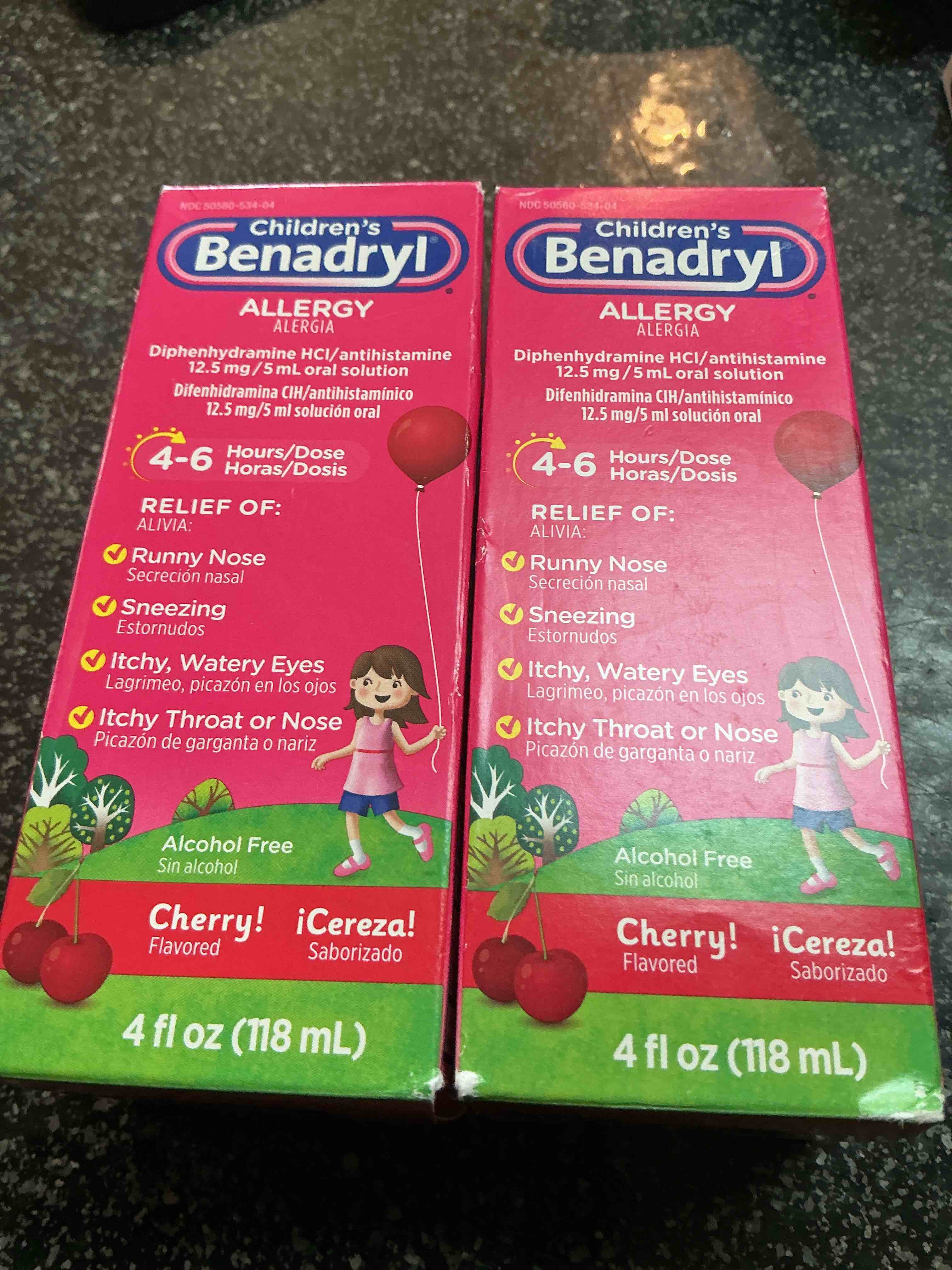 Children’s Benadryl Allergy 4 Fl. Oz. Cherry Flavor
