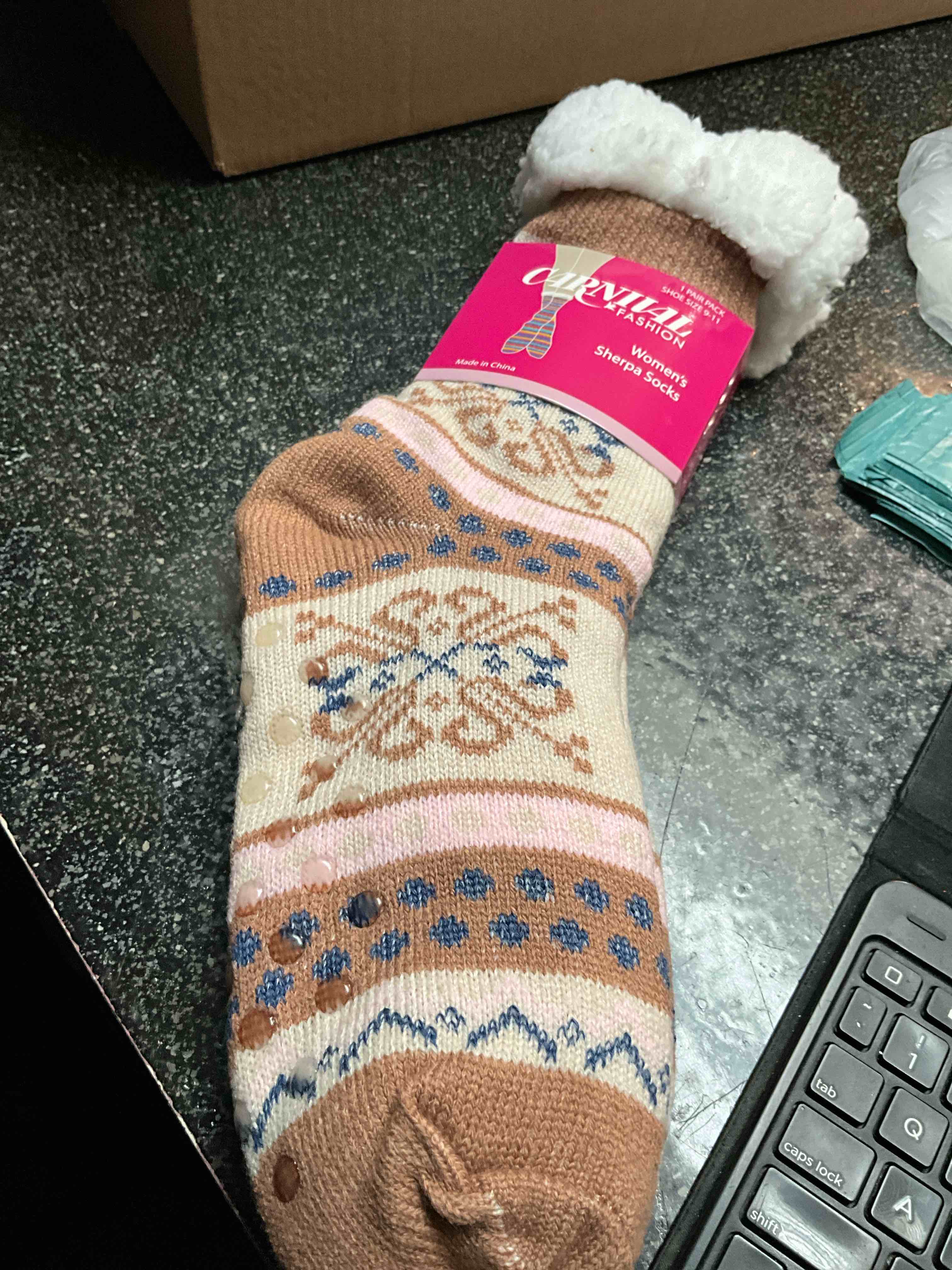 Carnival Fashion - Women’s Sherpa Socks - Grippy Bottoms 