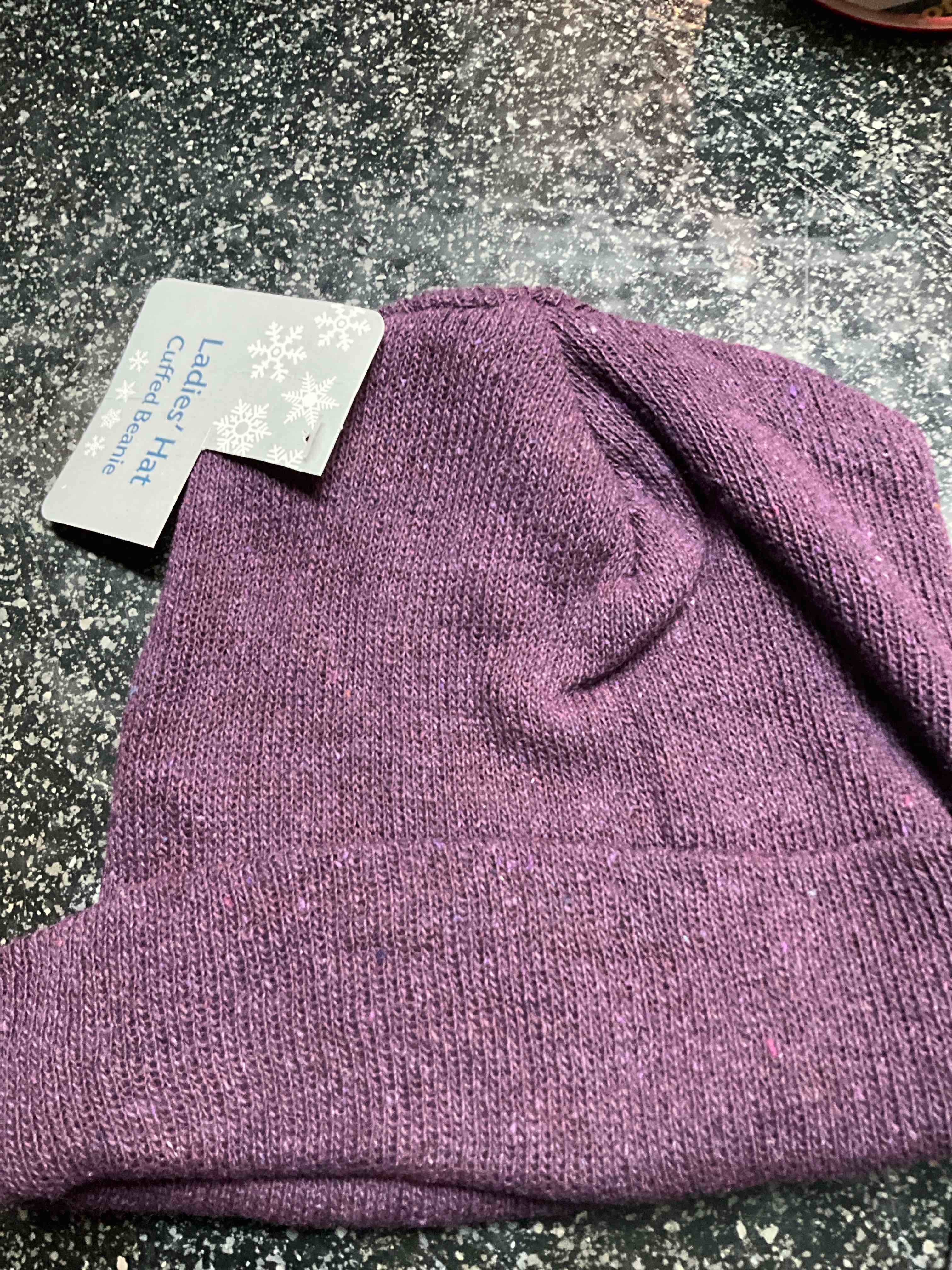 Ladies Hat - Cuffed Beanie - Cranberry 