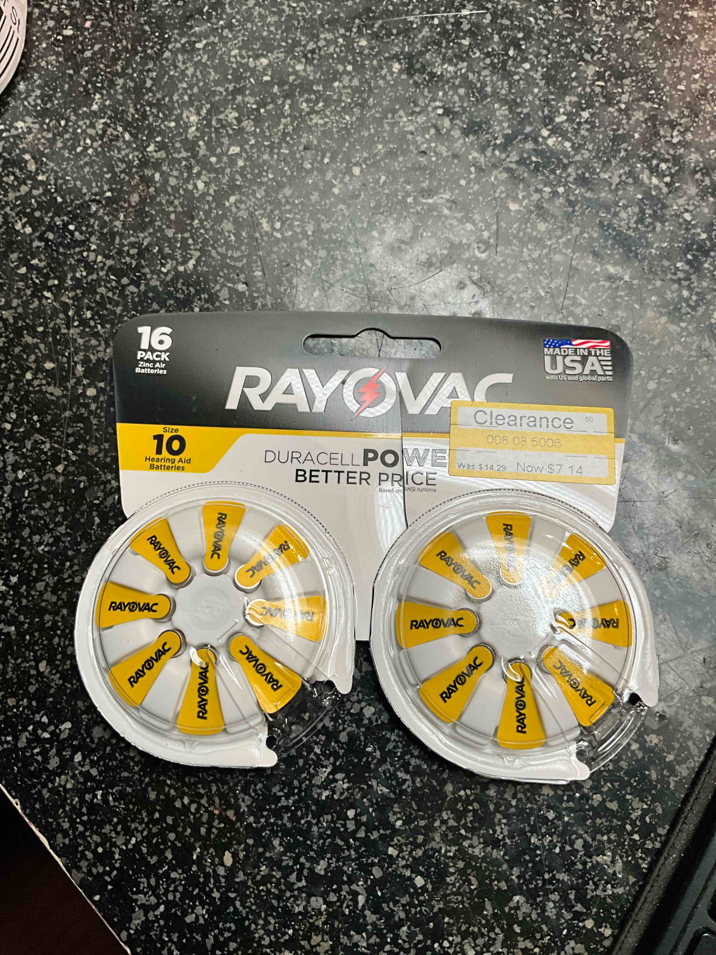 Rayovac Size 10 Hearing Aid Batteries (16 Pack)