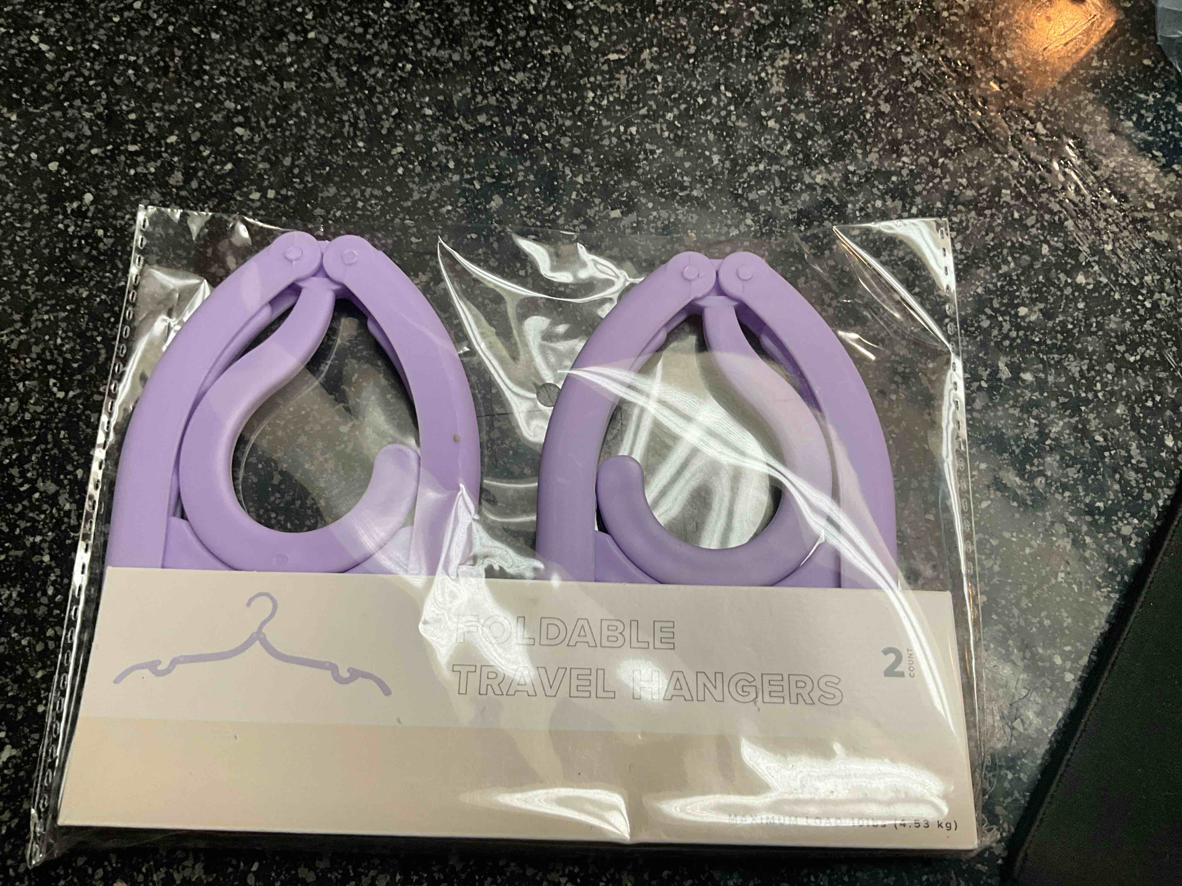 Purple Foldable Travel Hangers - 2 count