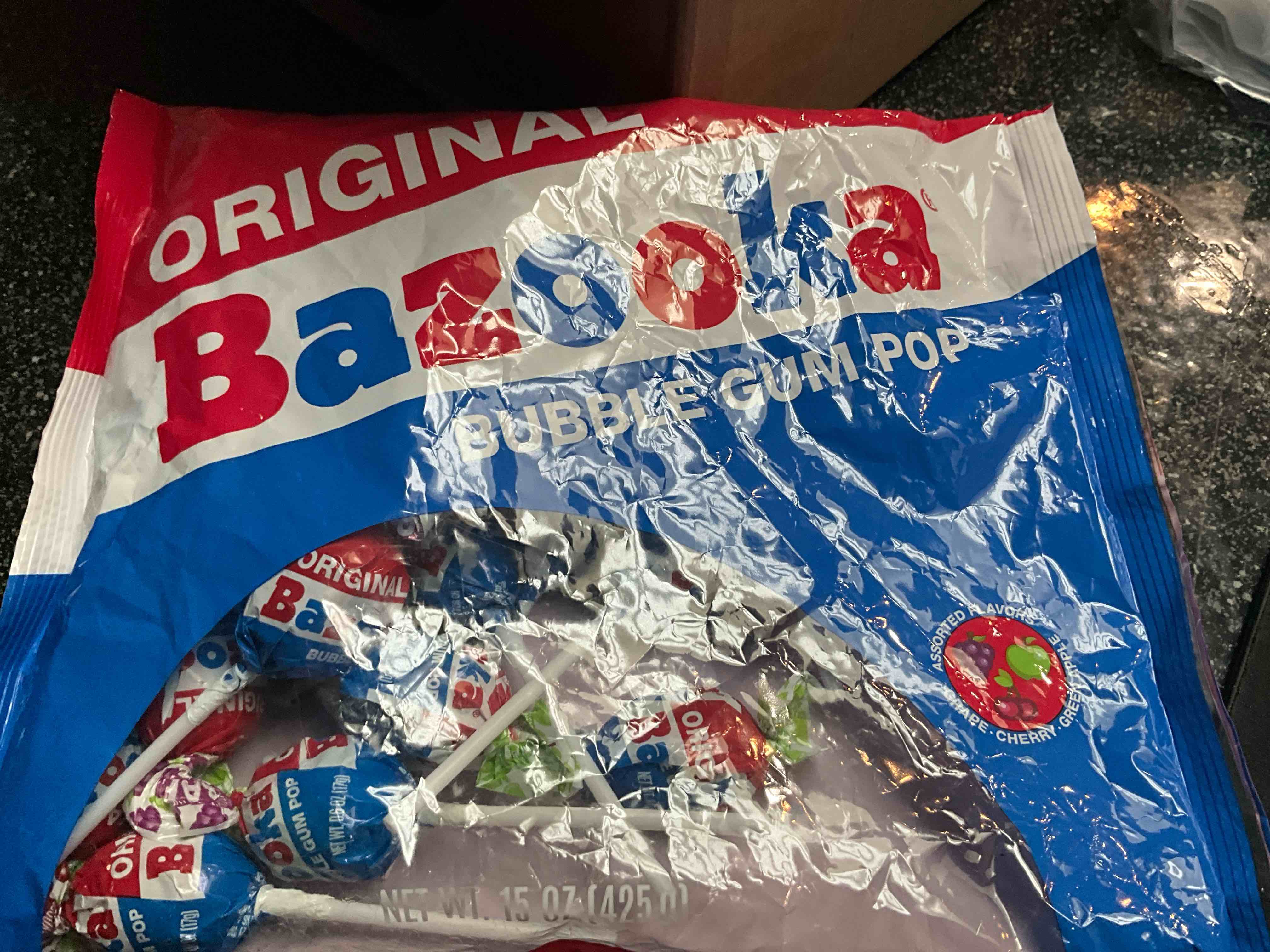 Condition photo showing New/Like New for Bazooka - Original - Bubble Gum Pops - 15oz - 25 pops 