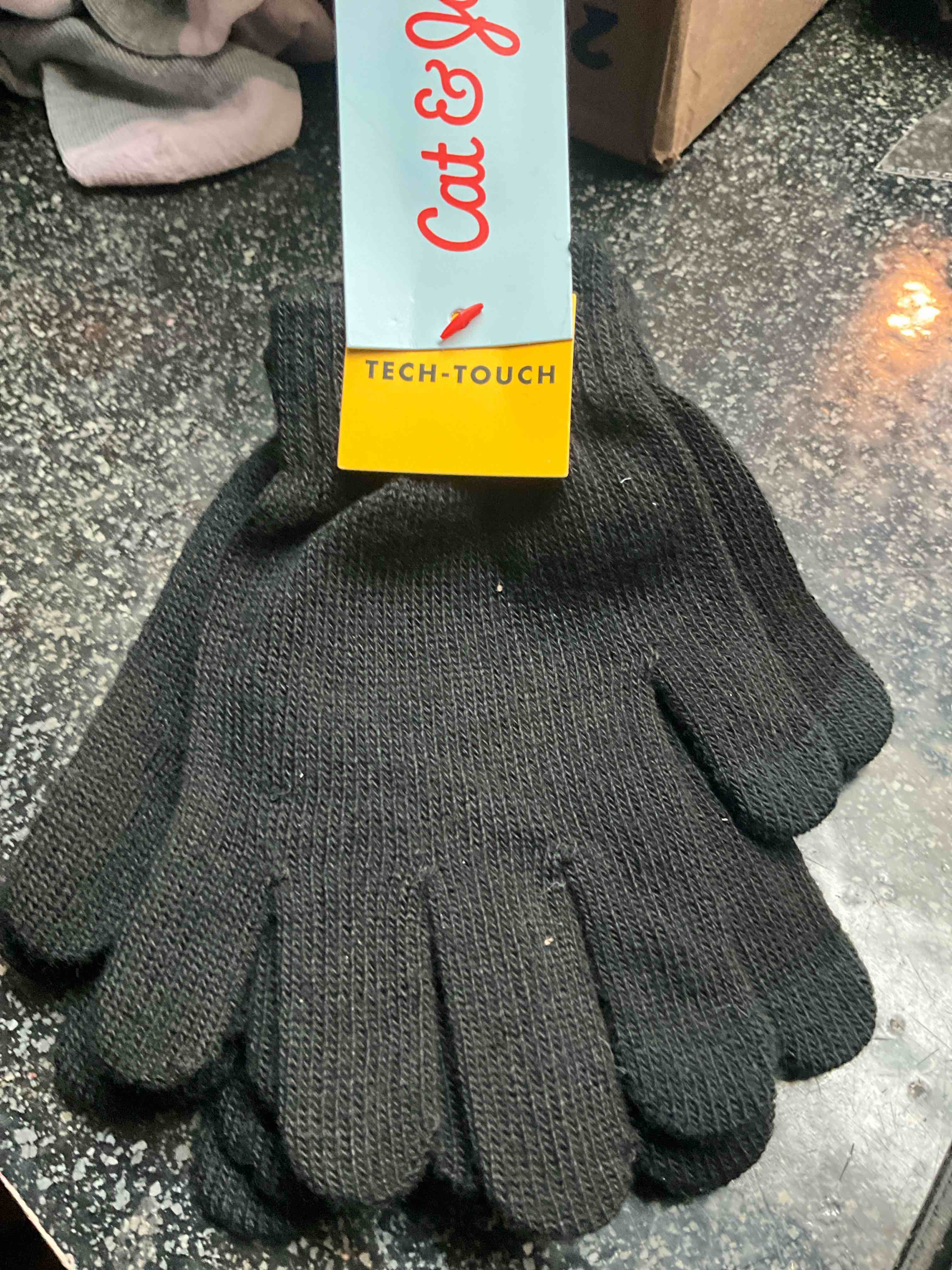 Condition photo showing New/Like New for Cat & Jack - Black - 3 pack - Tech Touch Gloves 