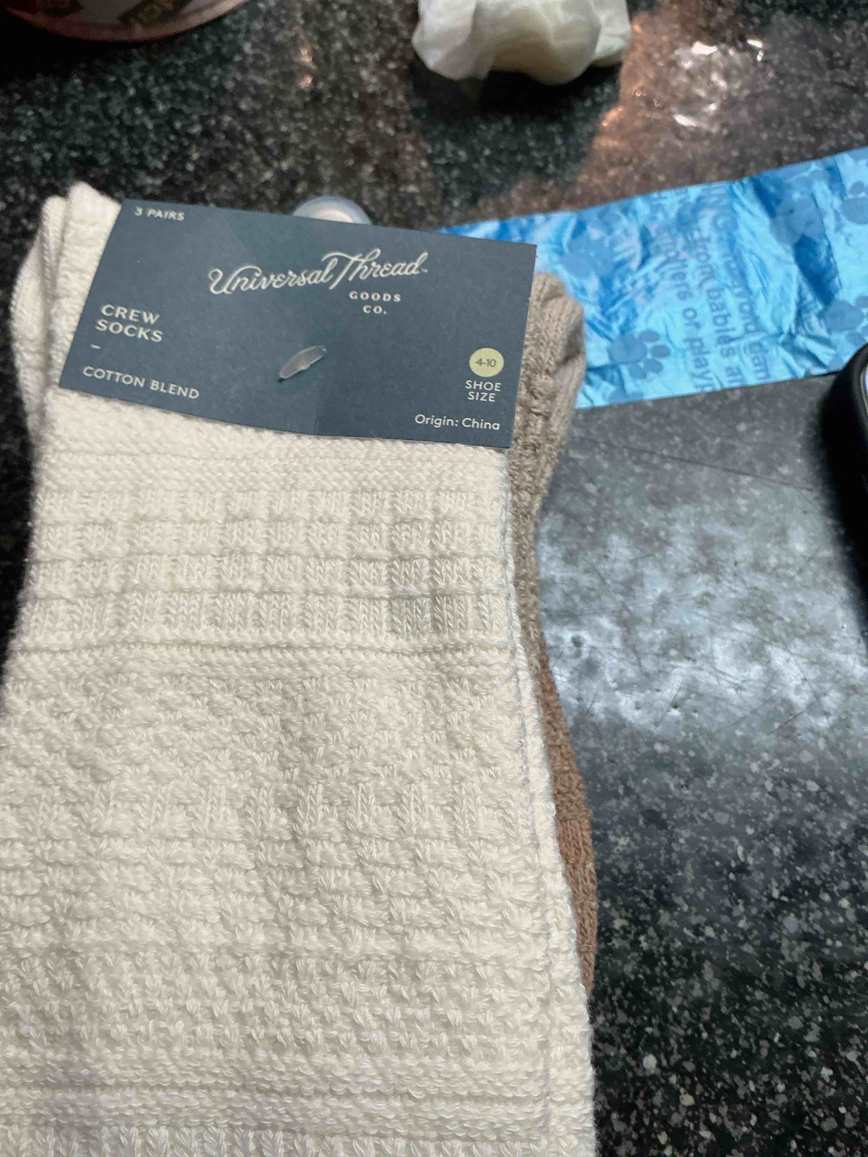 Condition photo showing New/Like New for Universal Thread Crew Socks Shoe Size 4-10   3 Pairs 