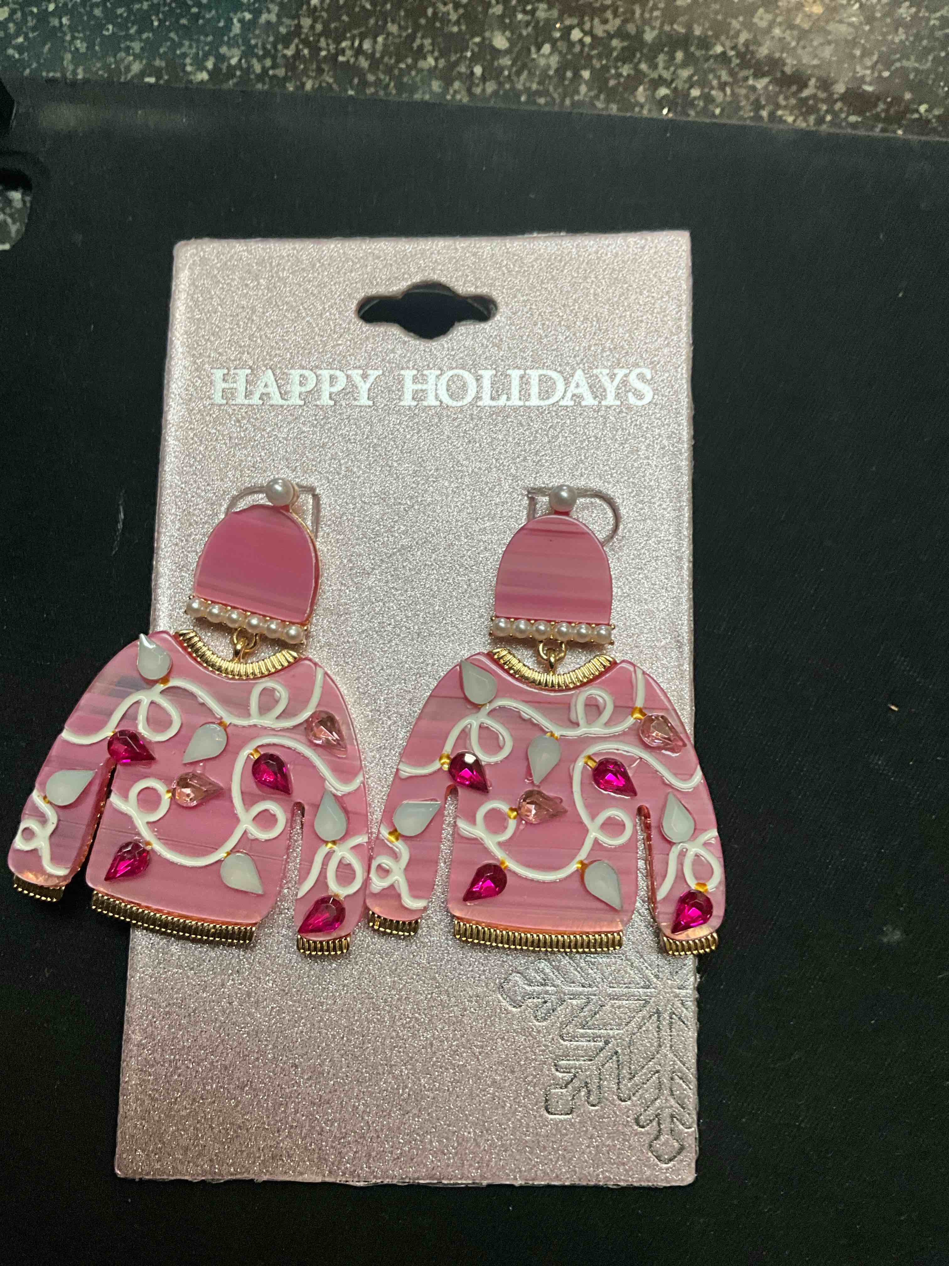 Condition photo showing New/Like New for Holiday Pink Earrings 