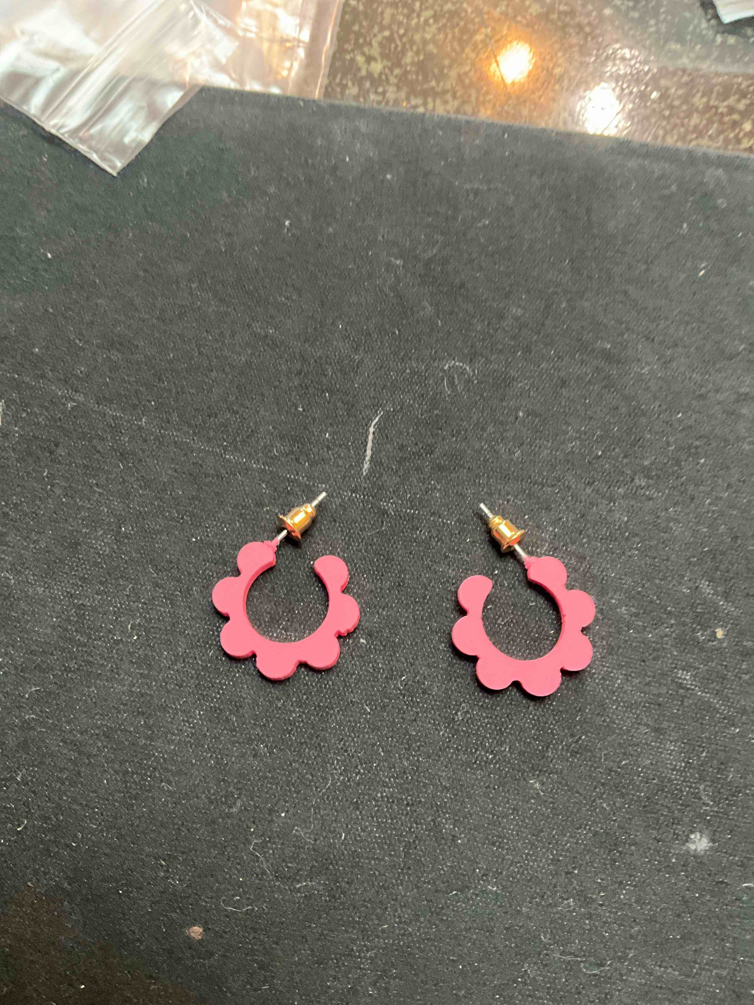 Pink Hoop Earrings 