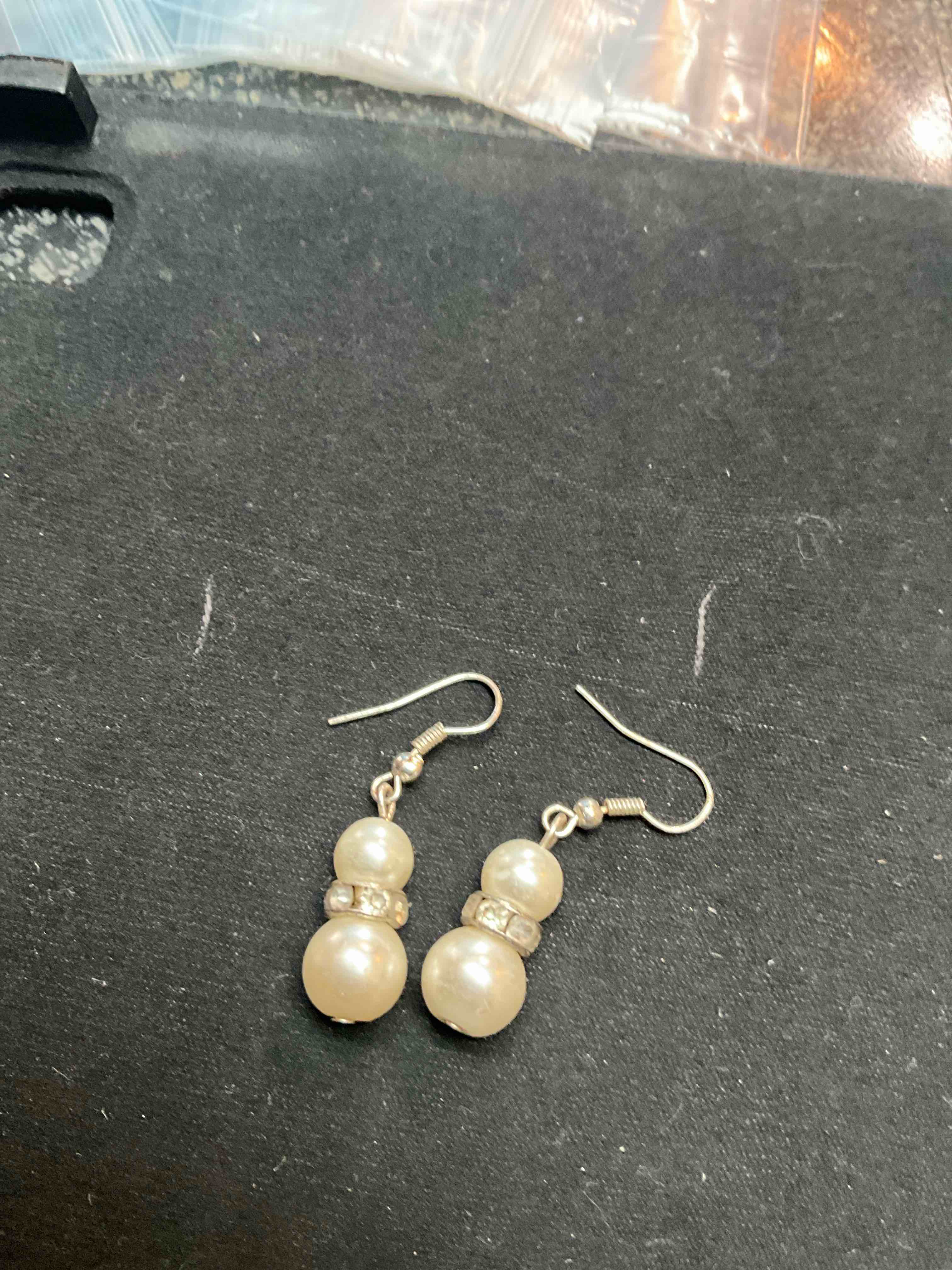 Condition photo showing Good Condition for Pearl Dangle Earrings 