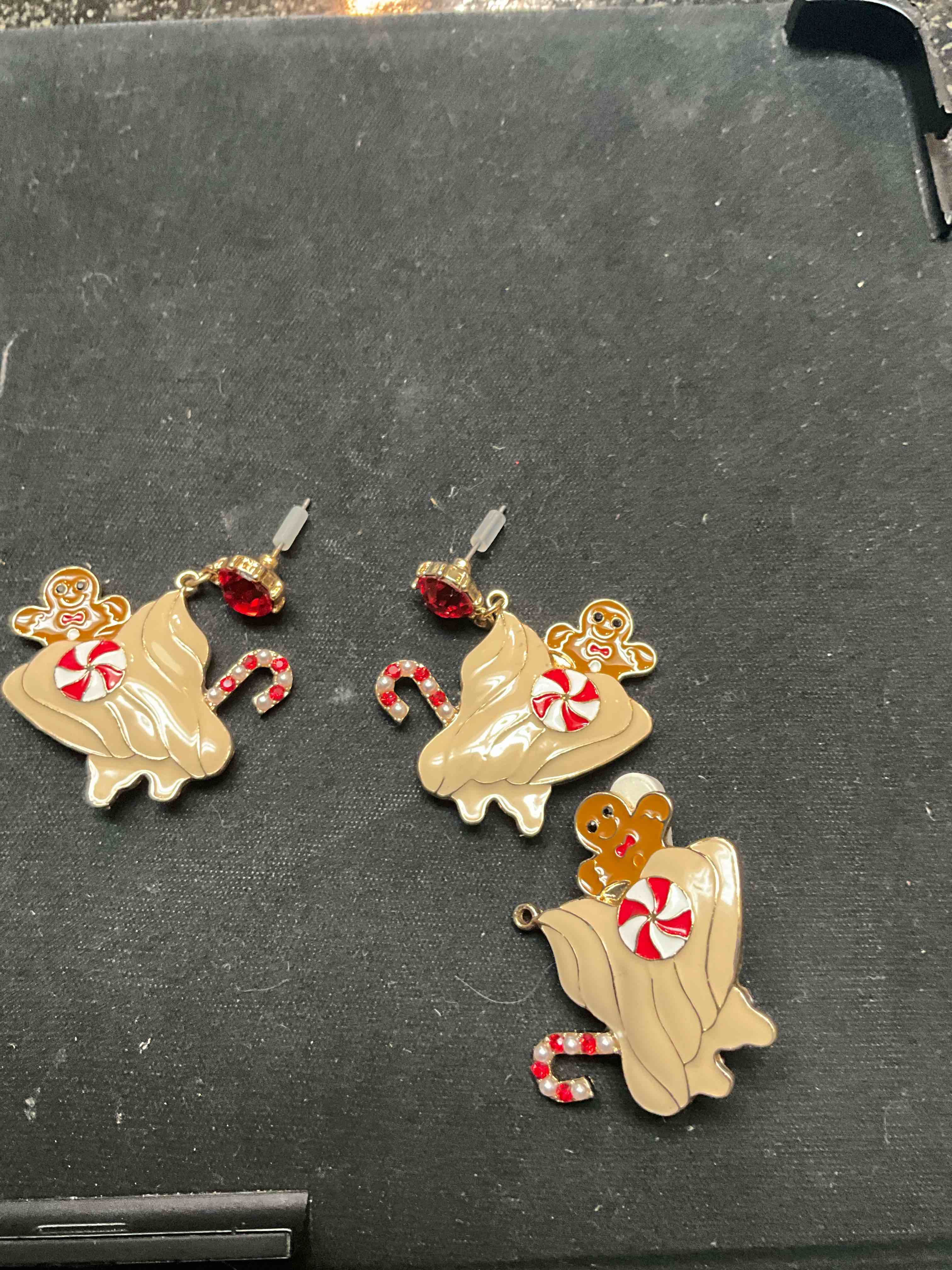 3 Piece - Decorative - Earrings & Pin Set 