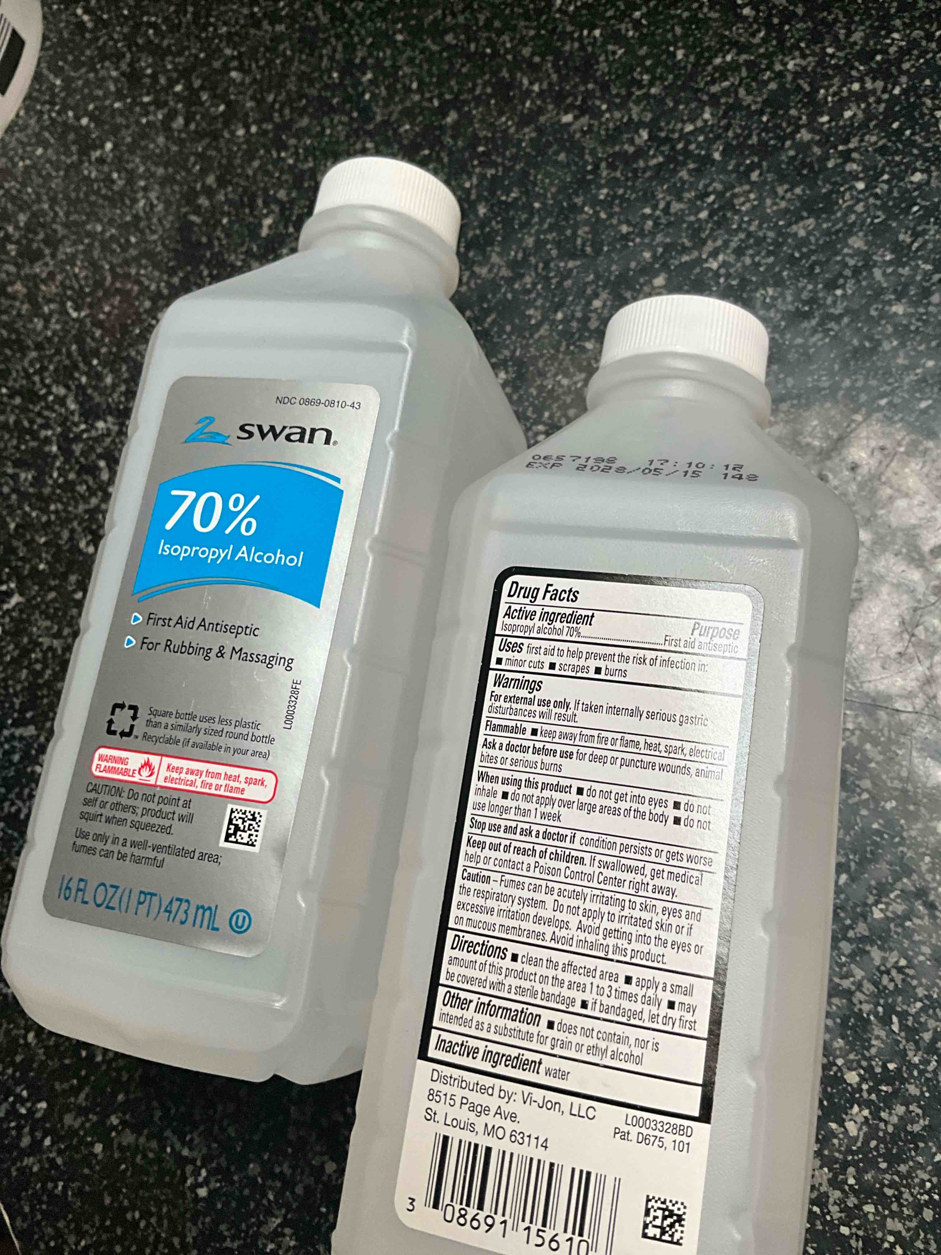 Condition photo showing New/Like New for Vi-Jon Swan Isoprophyl Alcohol, 70% 16 Fl Oz