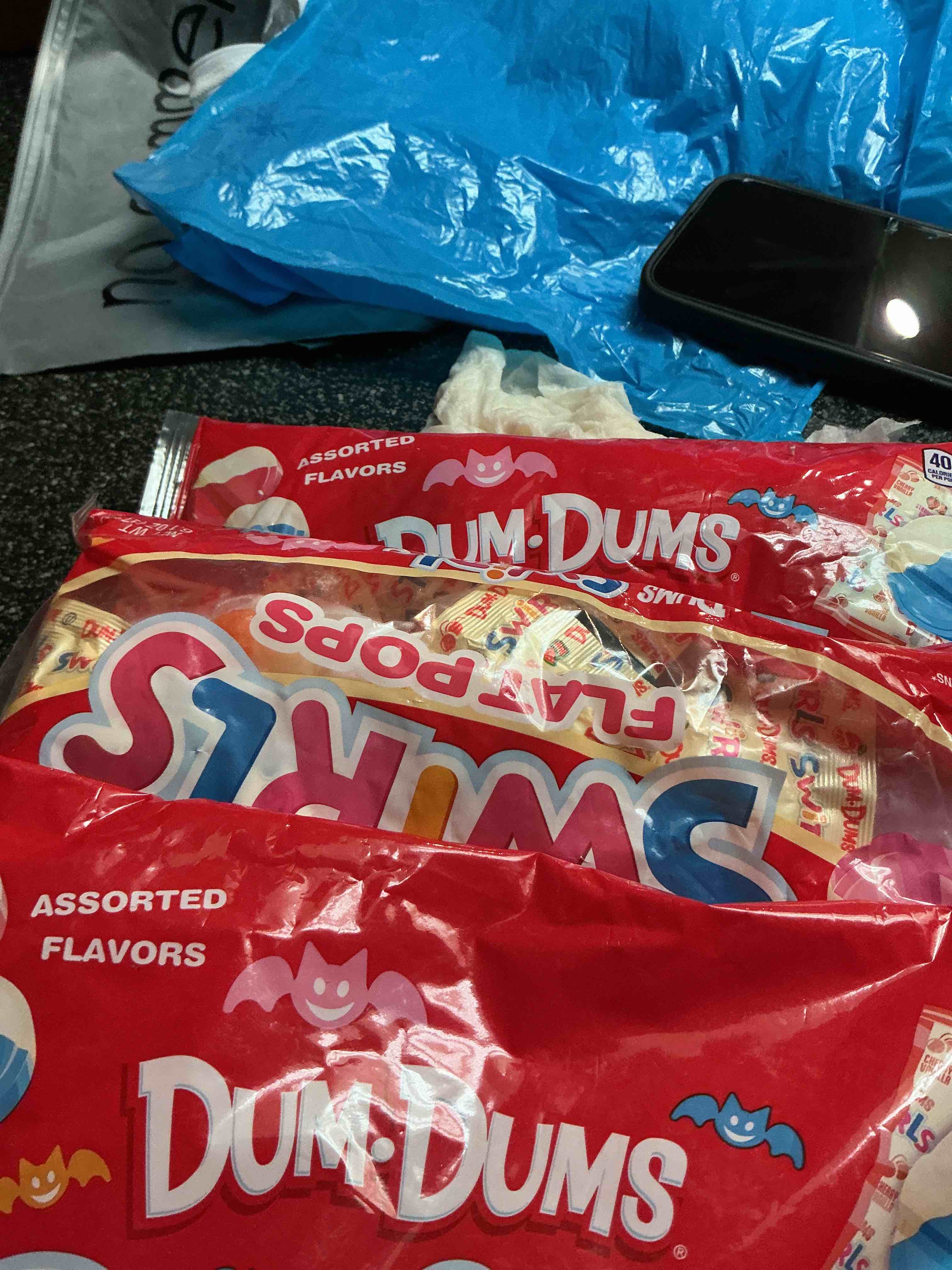 Condition photo showing New/Like New for Dum-Dums Flat Pops 6.1 Oz.  3 Bags Total 