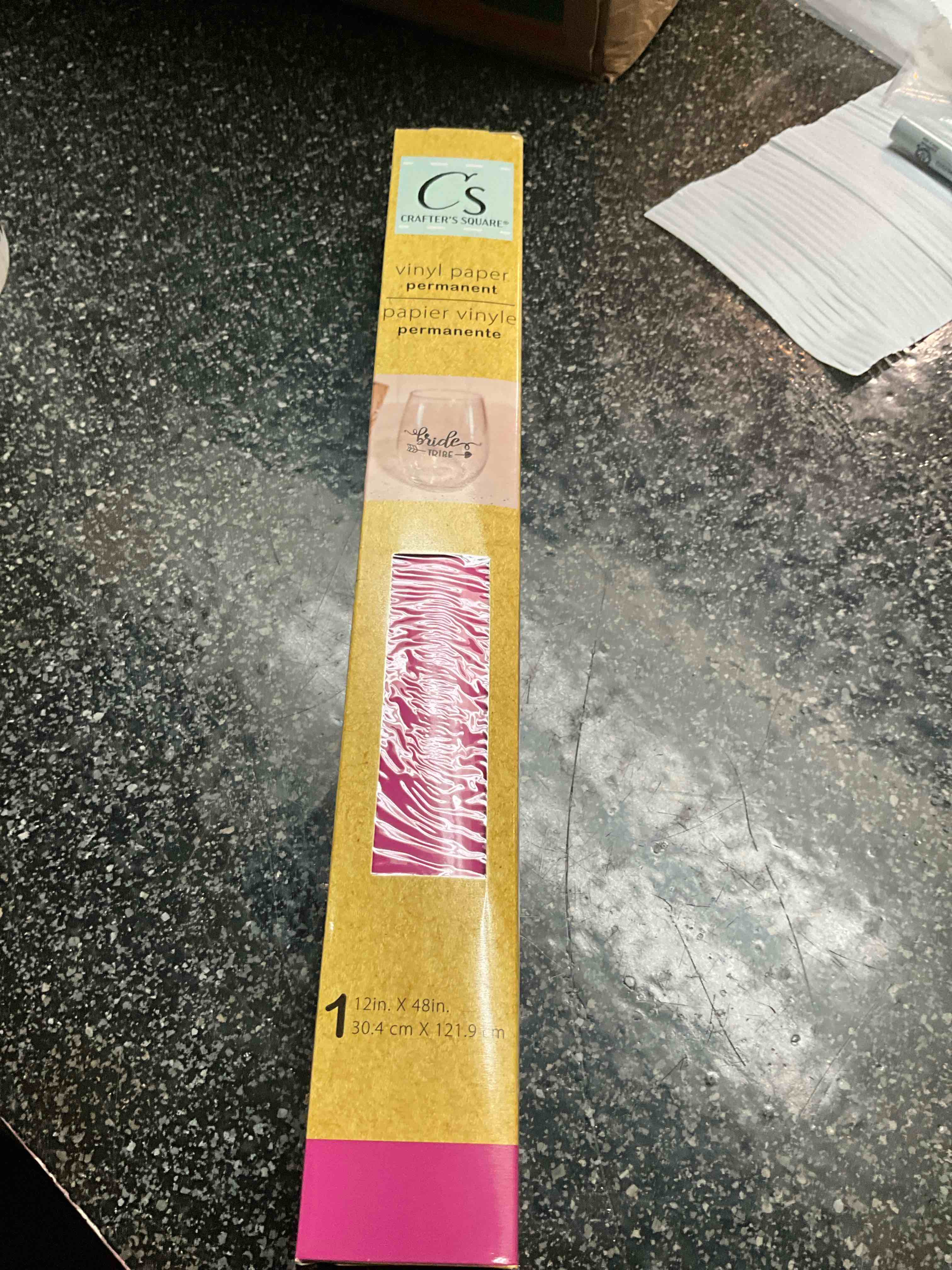 Crafters Square - Vinyl Paper - Permanent - 12 x 48 - Pink 