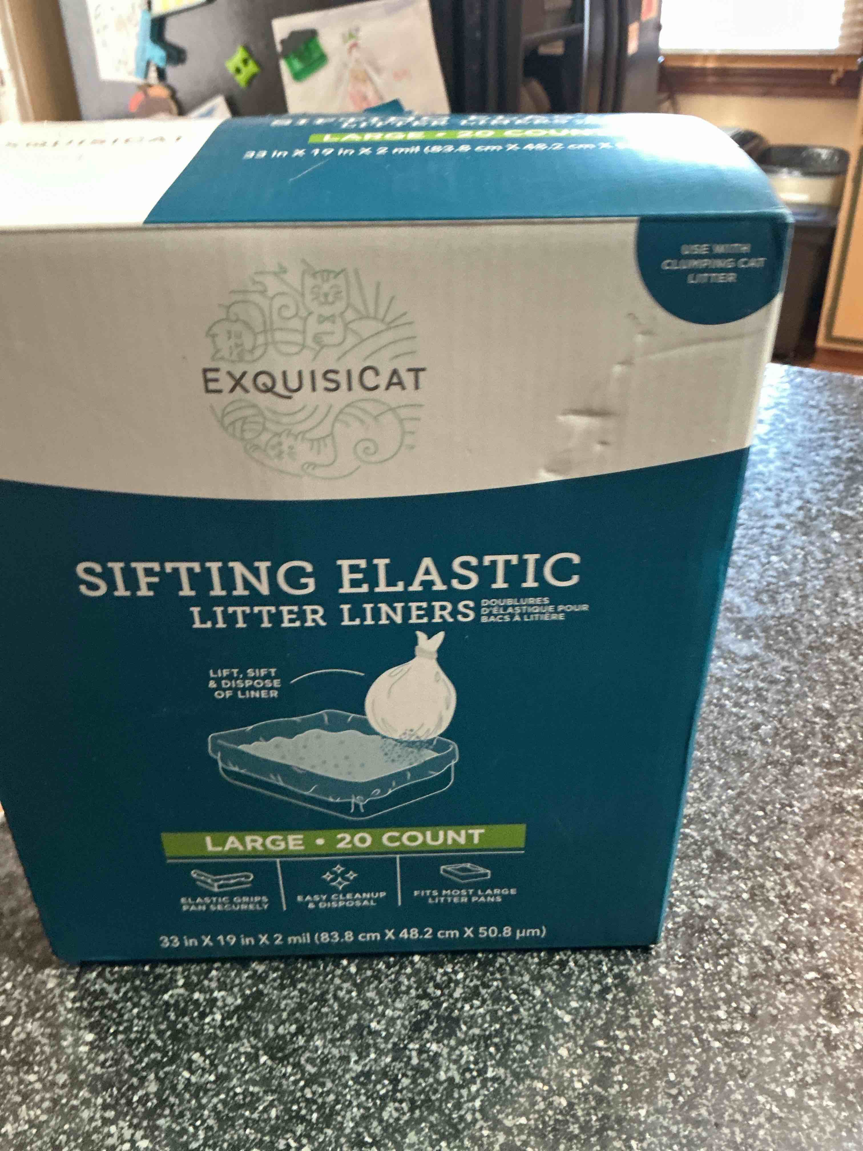 Exquisicat Sifting Elastic Litter liners Size L 20 Count 