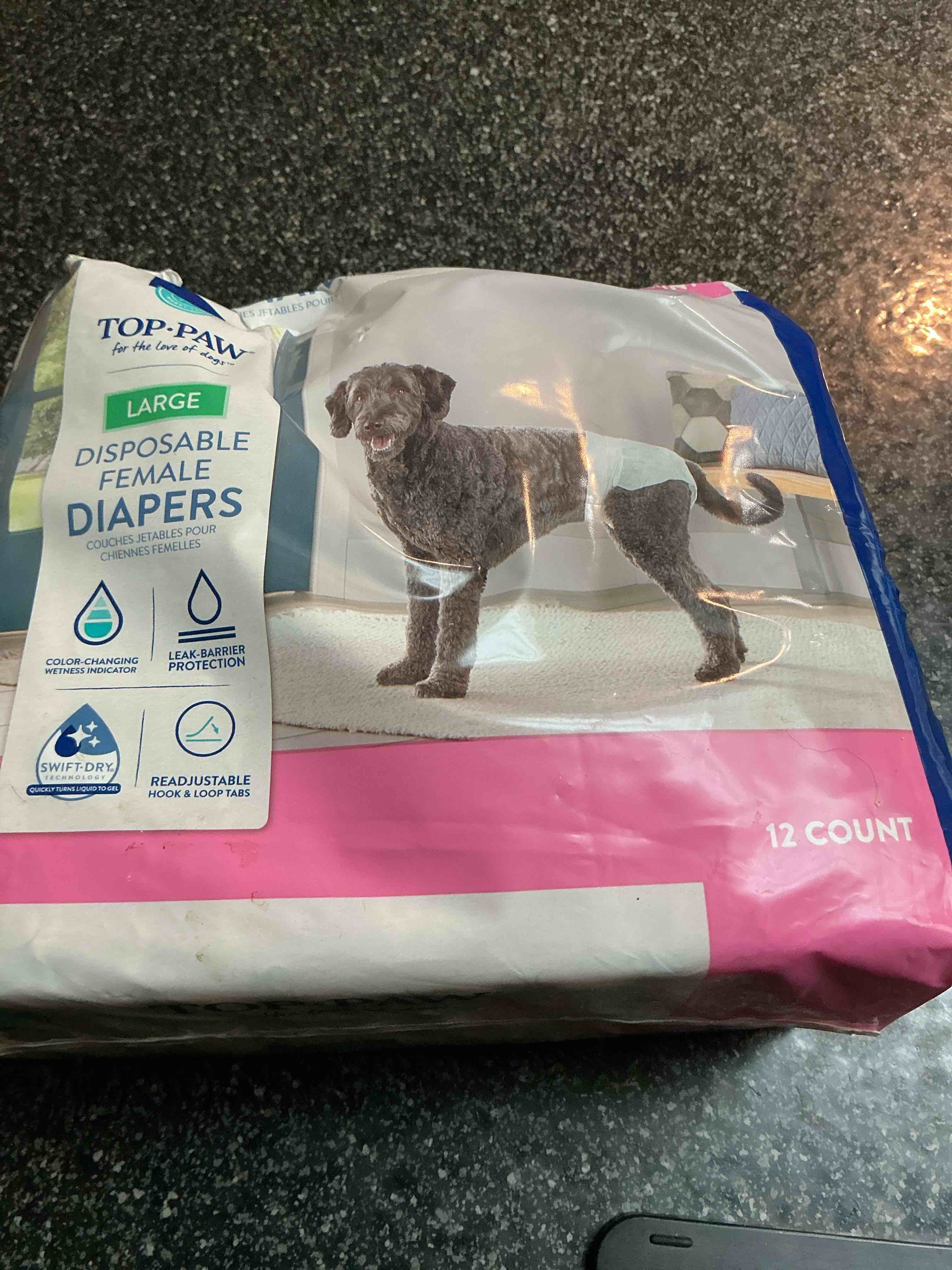 Condition photo showing Good Condition for Top Paw Disposable Diapers Size L. 