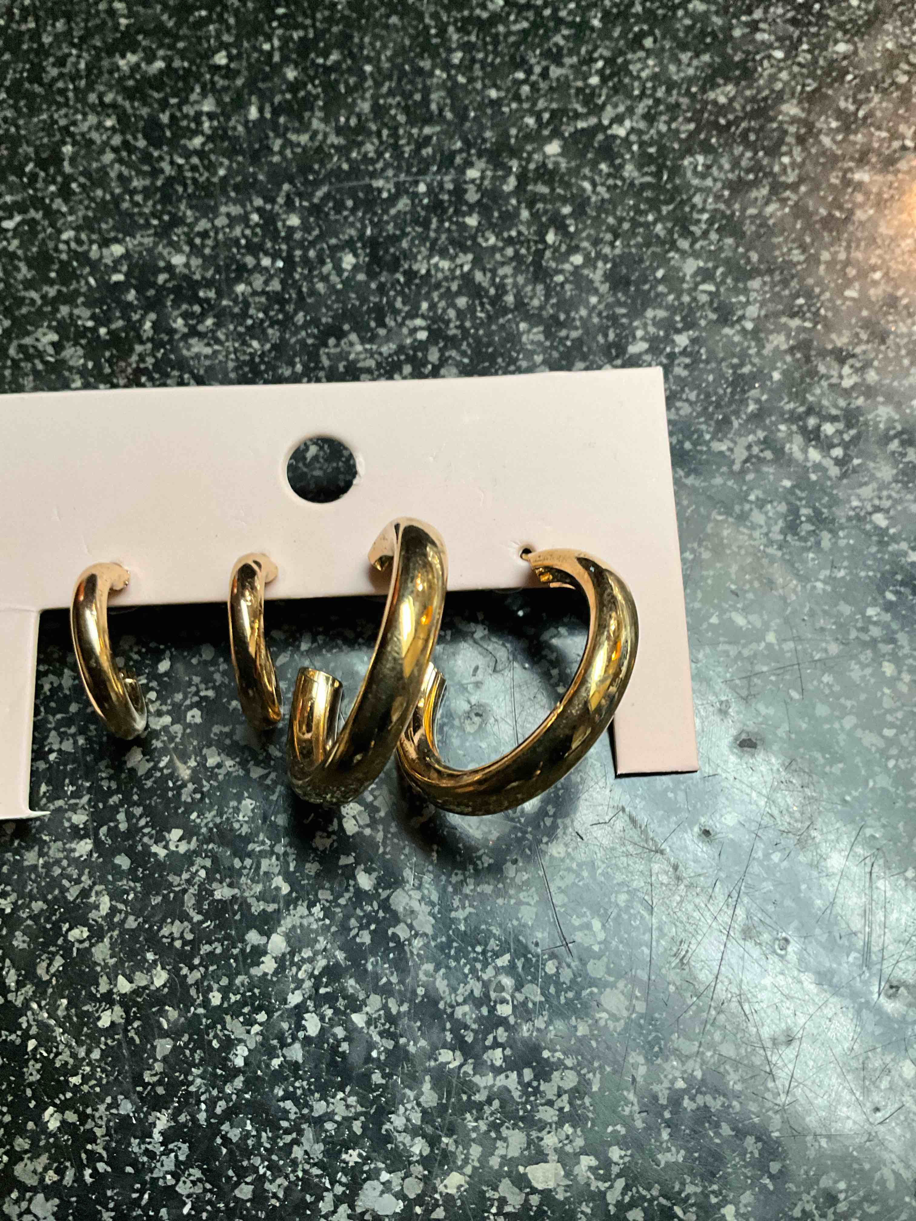 Gold Hoop Earrings - 2 pair 
