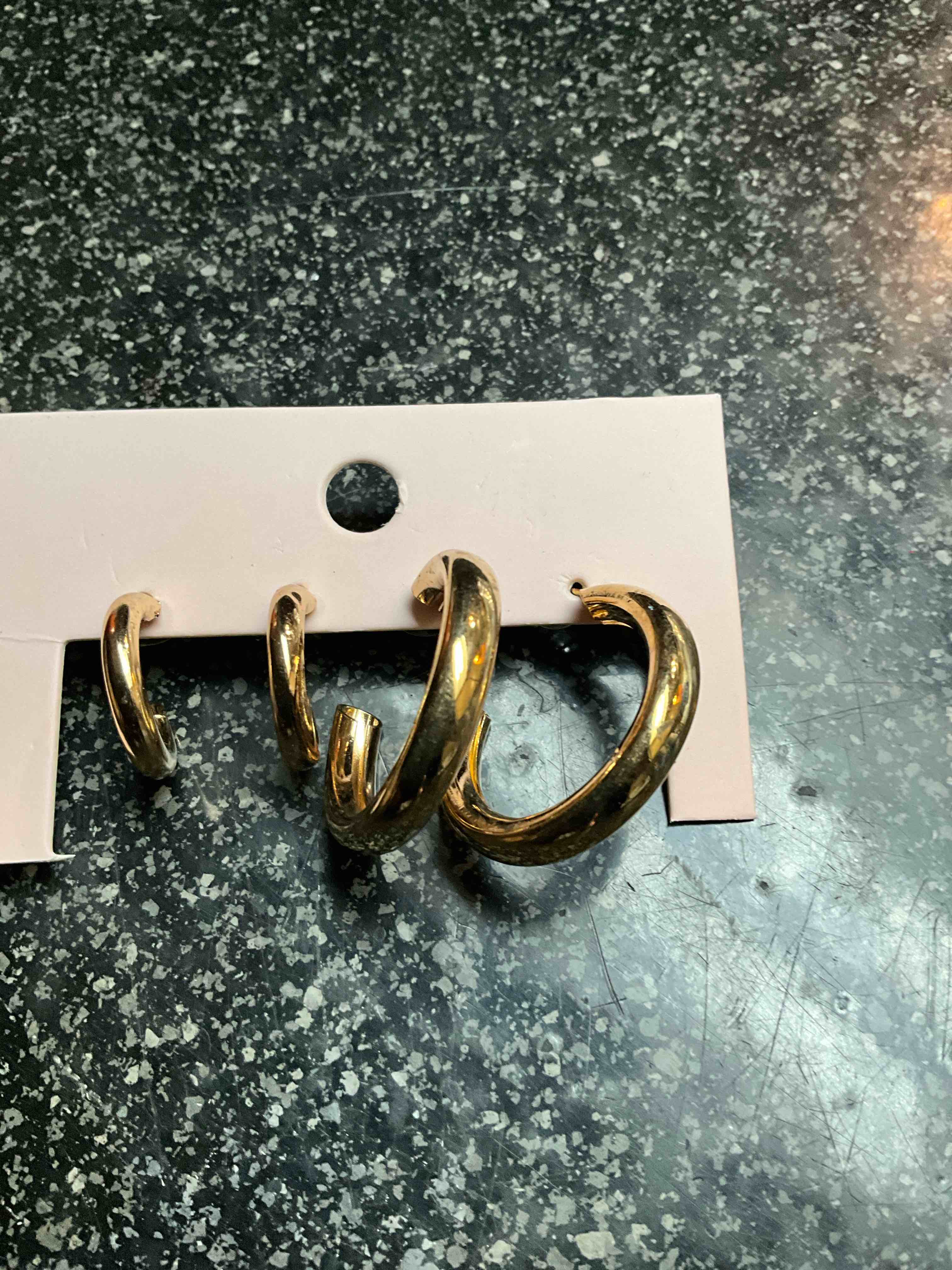 Condition photo showing New/Like New for Gold Hoop Earrings - 2 pair 