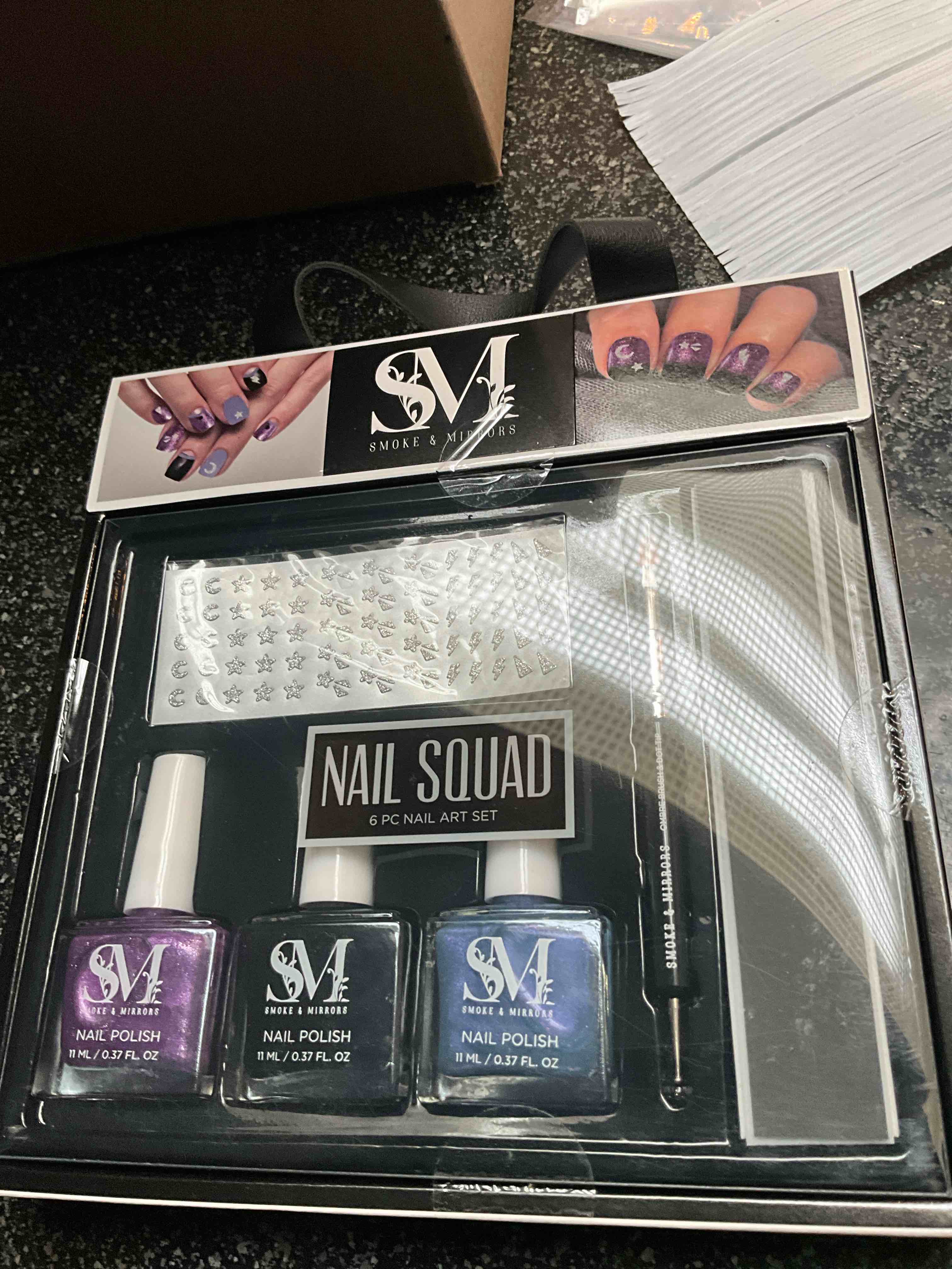 Condition photo showing New/Like New for Smoke & Mirrors - Nail Squad - 6 pc Nail Art Set 