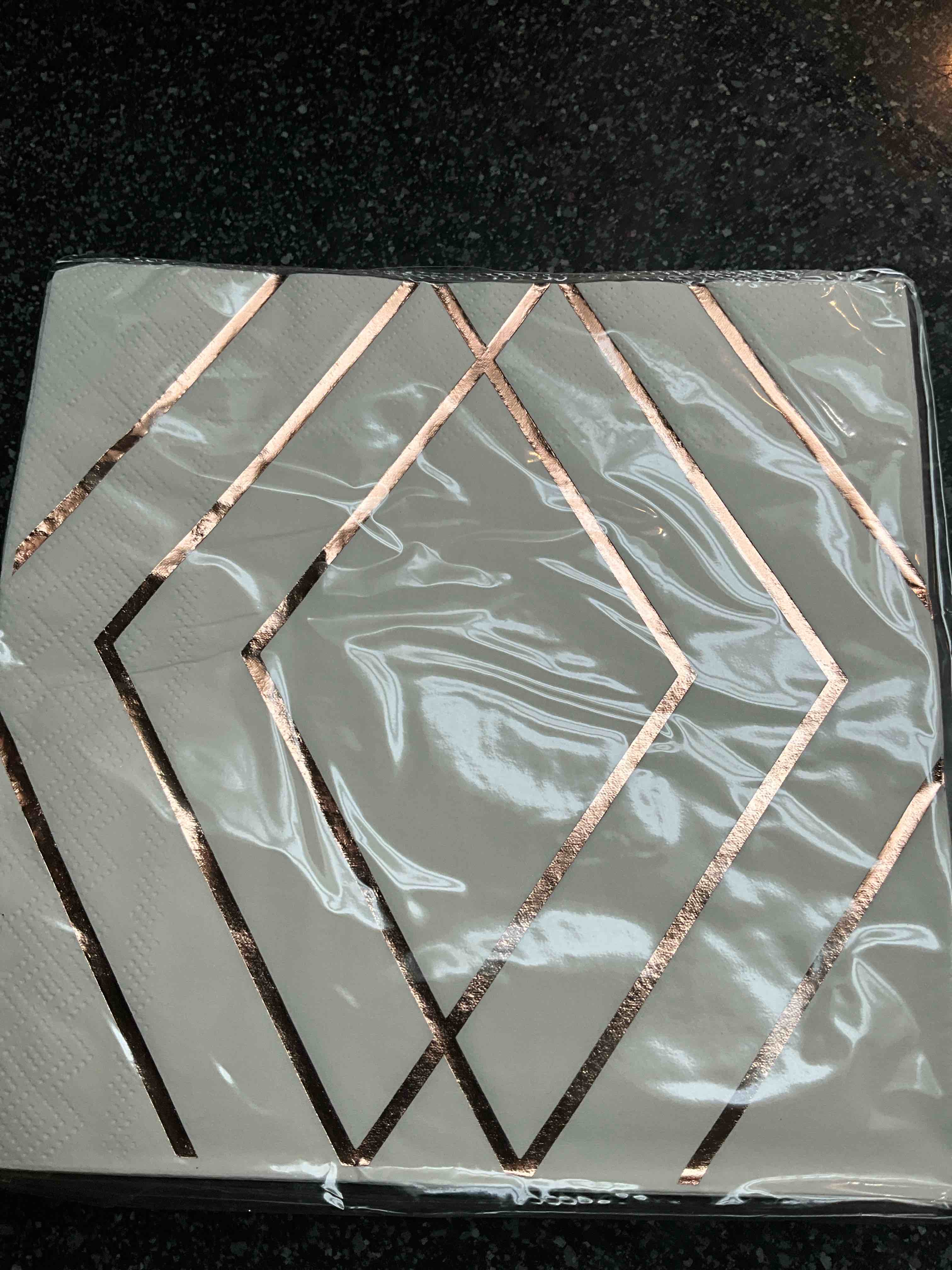 Condition photo showing New/Like New for Spritz - Party Napkins - 30 count - White/Rose Gold 