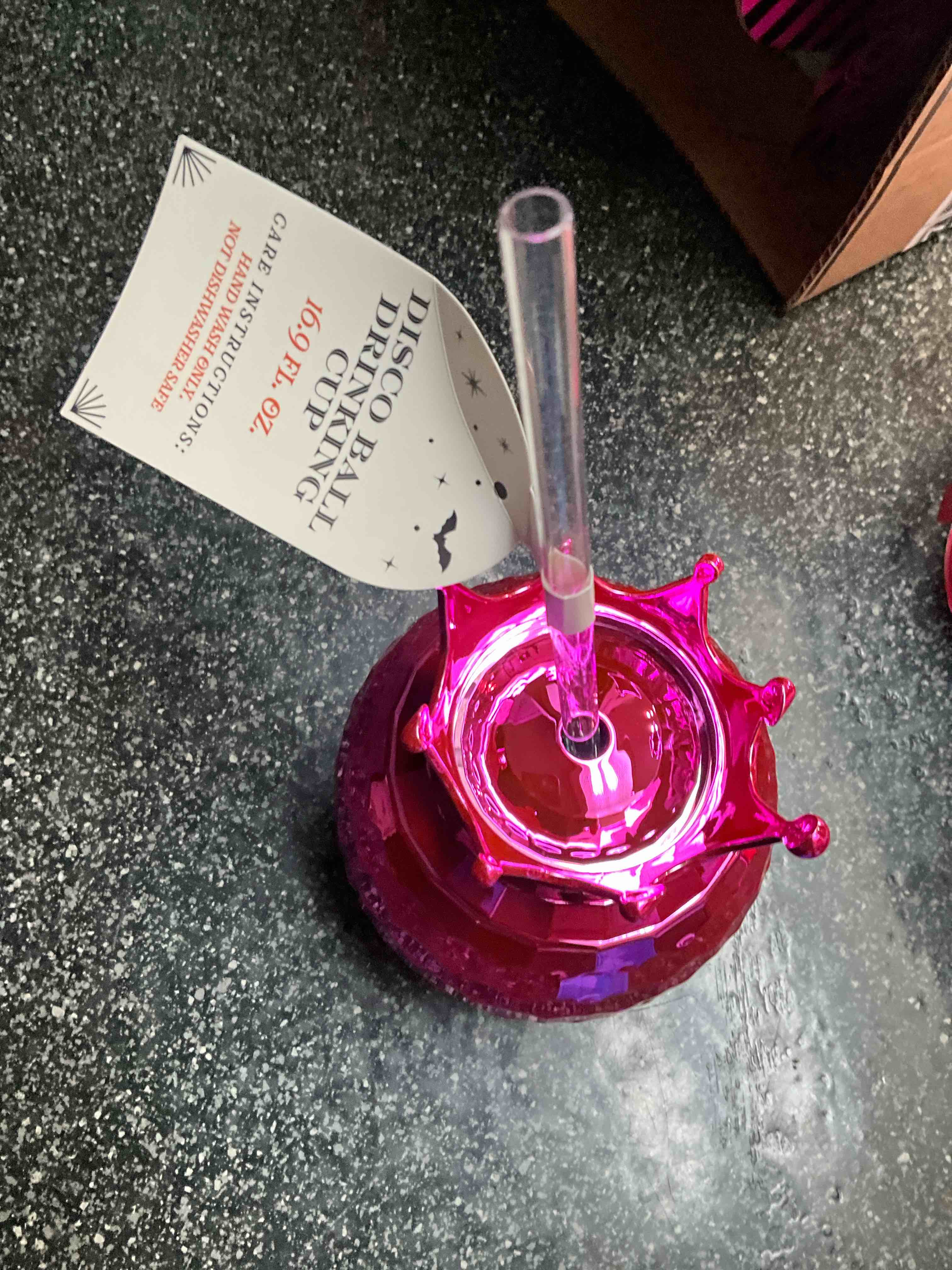 Disco Ball - Drinking Cup - 16.9 oz - Pink 