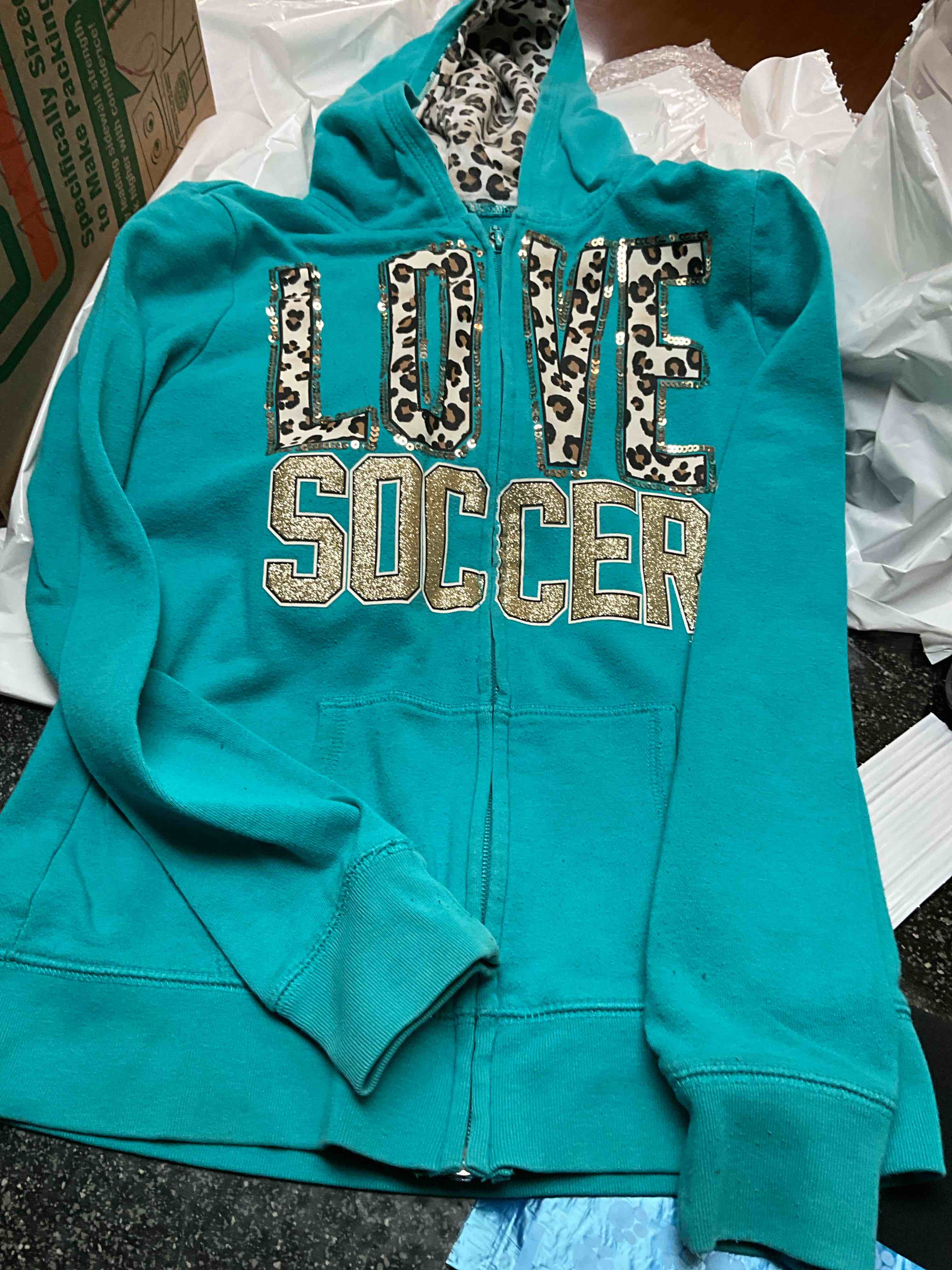 Condition photo showing Good Condition for Girls Justice - size - 12 - Zip Front Hoodie 