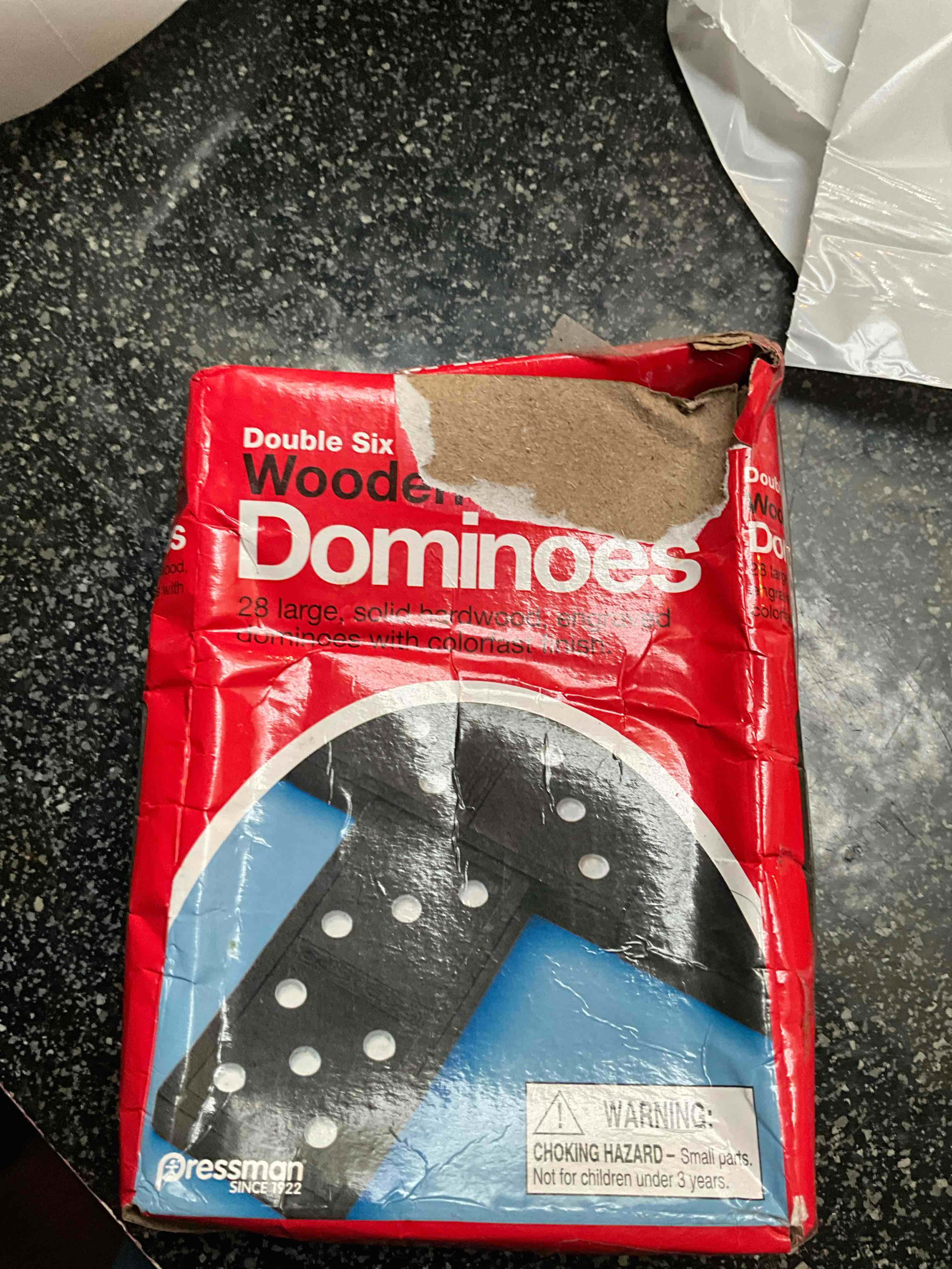 Pressman Toy Double Six Wooden Dominoes, 28 Pieces Wooden Dominoes Six