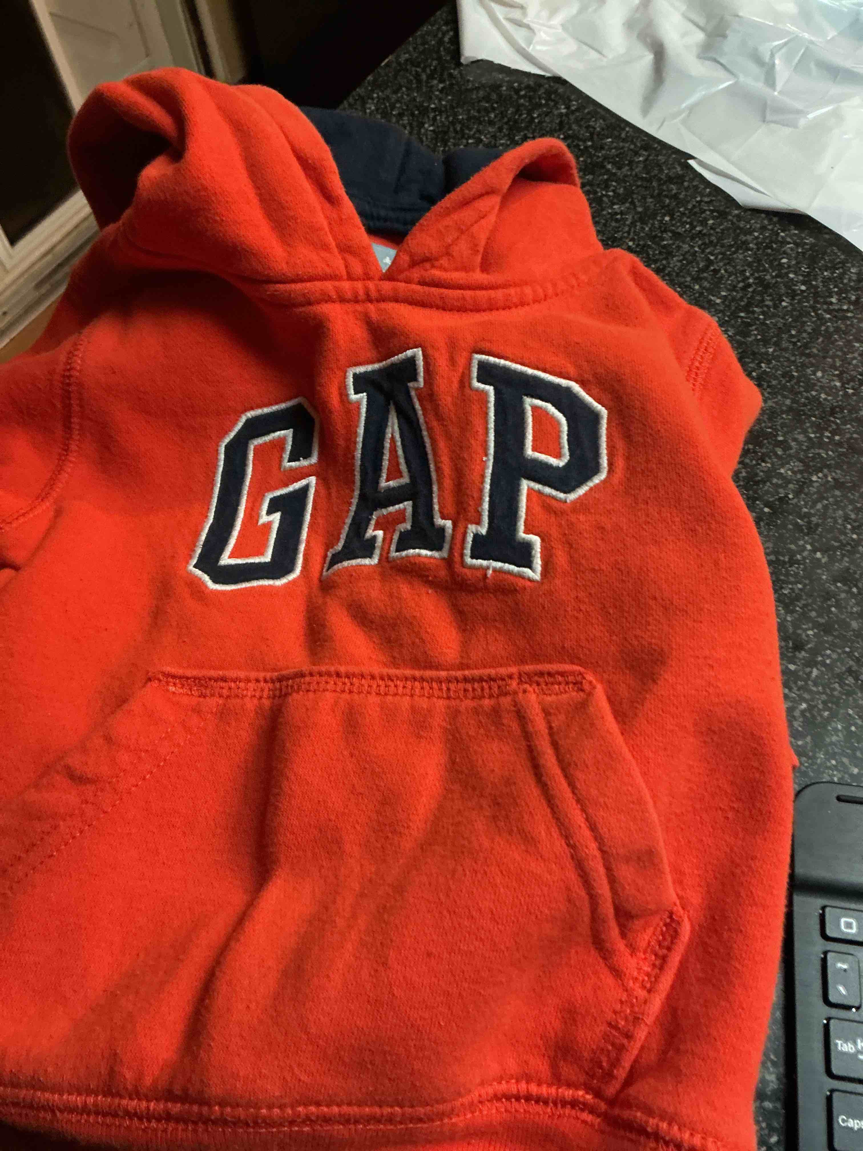 Condition photo showing Good Condition for Baby Gap Orange Hoodie - Size 18 - 24 M. 