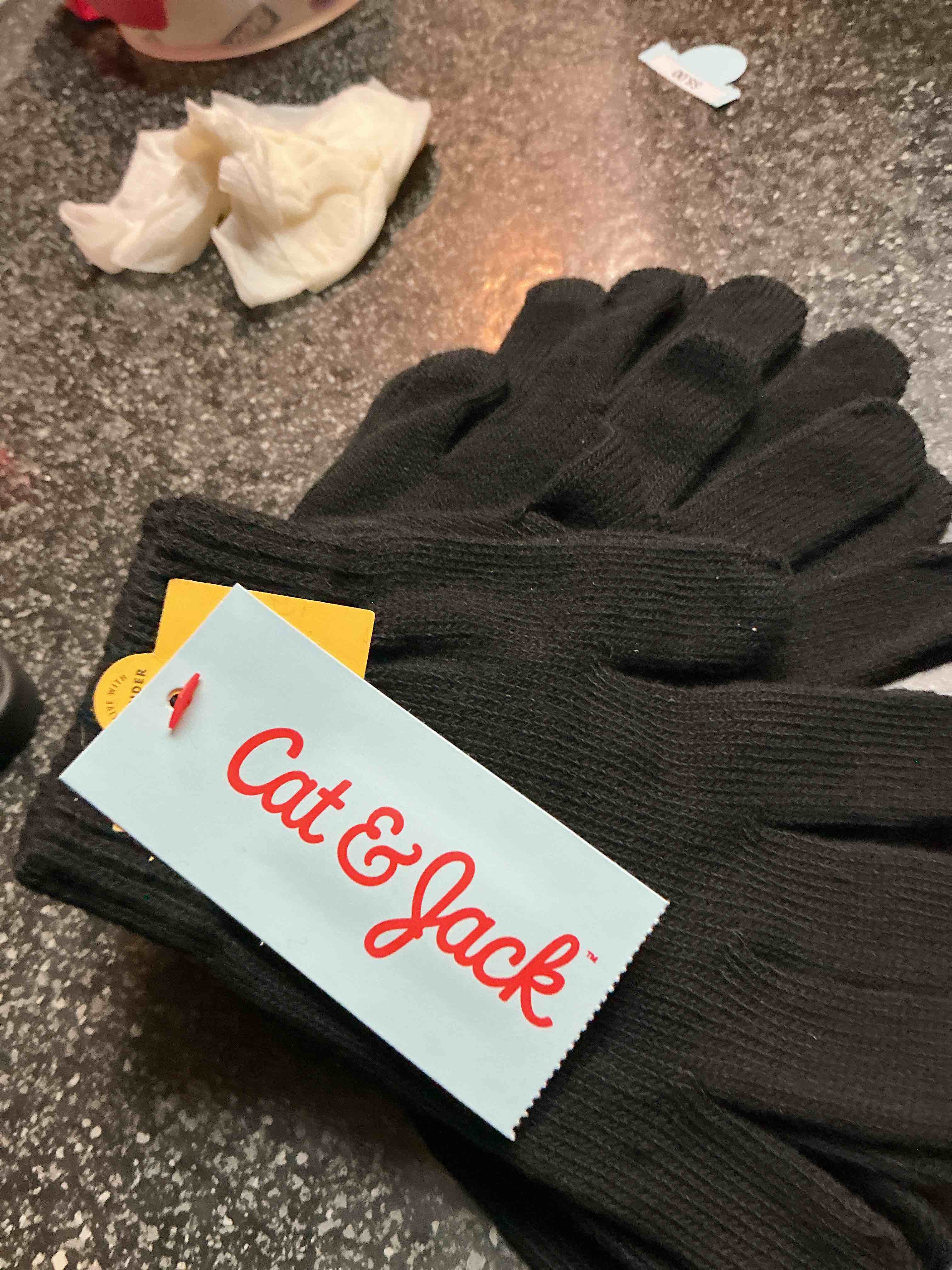Cat & Jack 3 Pair Gloves Black