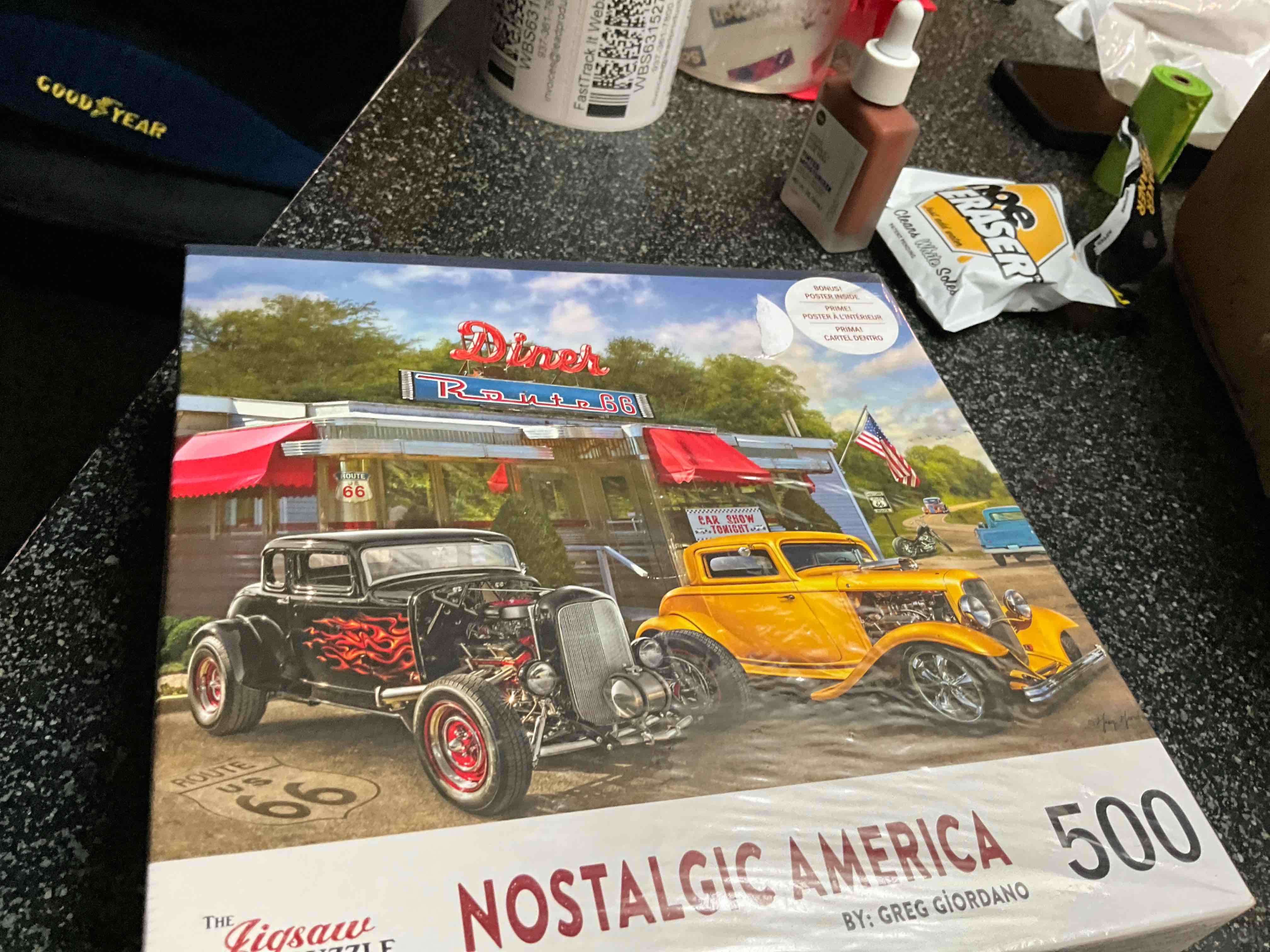 Condition photo showing New/Like New for The Jigsaw Puzzle Factory - Nostalgic America - 500 piece 