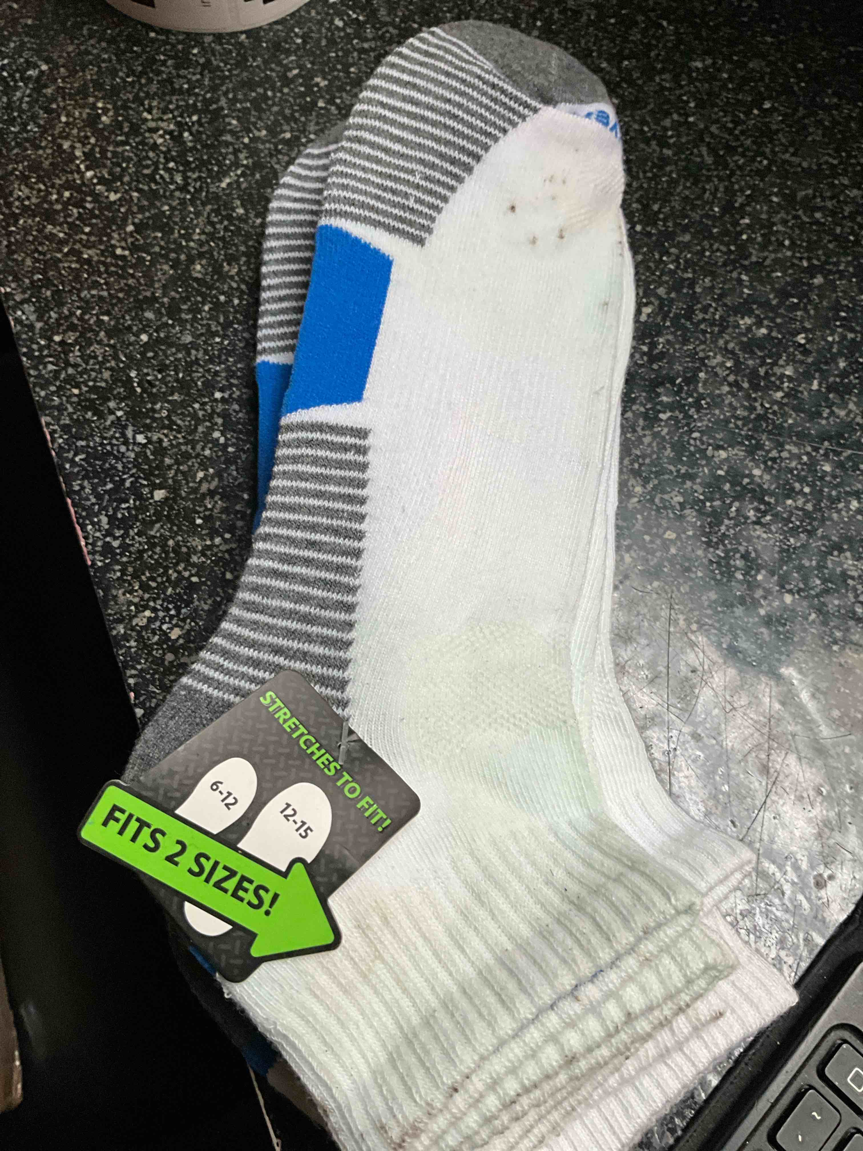 Condition photo showing New/Like New for Pro Player Performance Ankle Men’s Socks - 3 pair - size 6-12 & 12-15