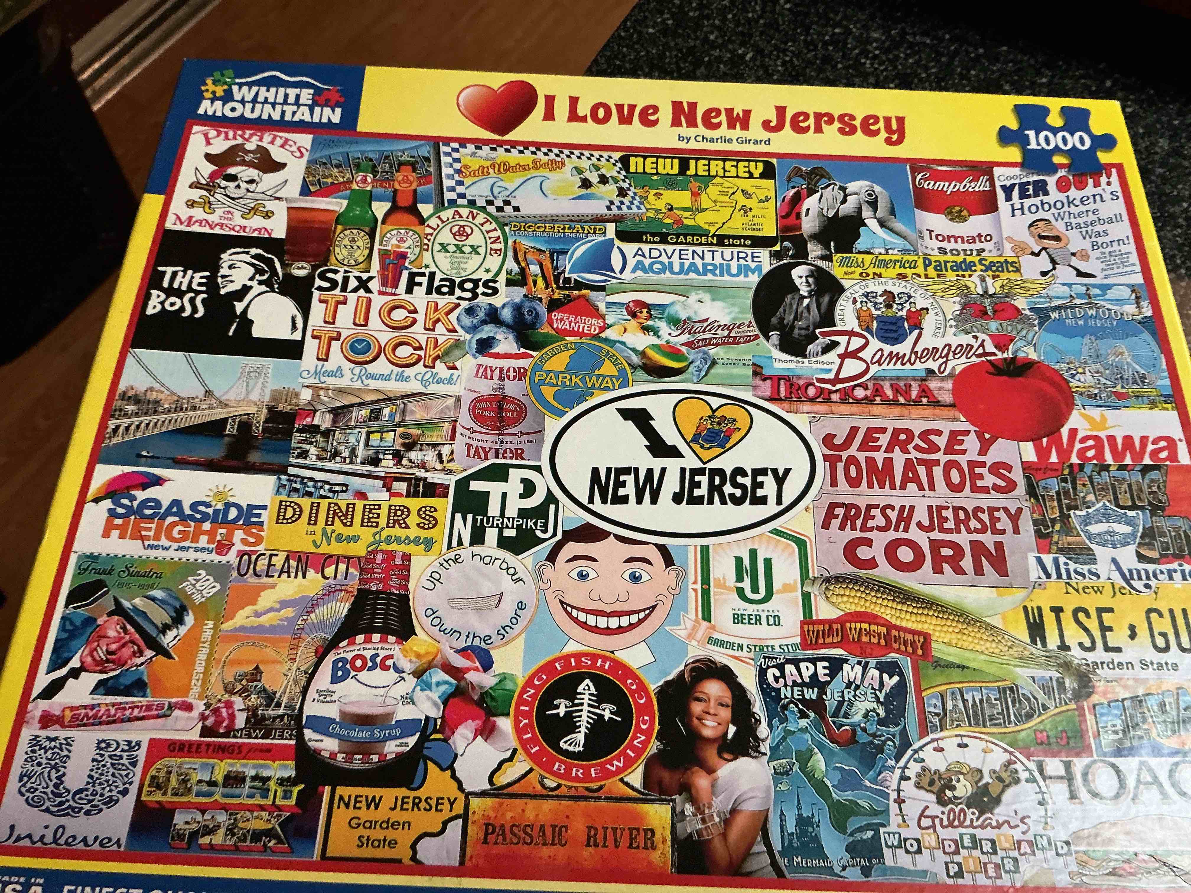 Condition photo showing New/Like New for White Mountain I Love New Jersey 1000 Pieces Puzzle 