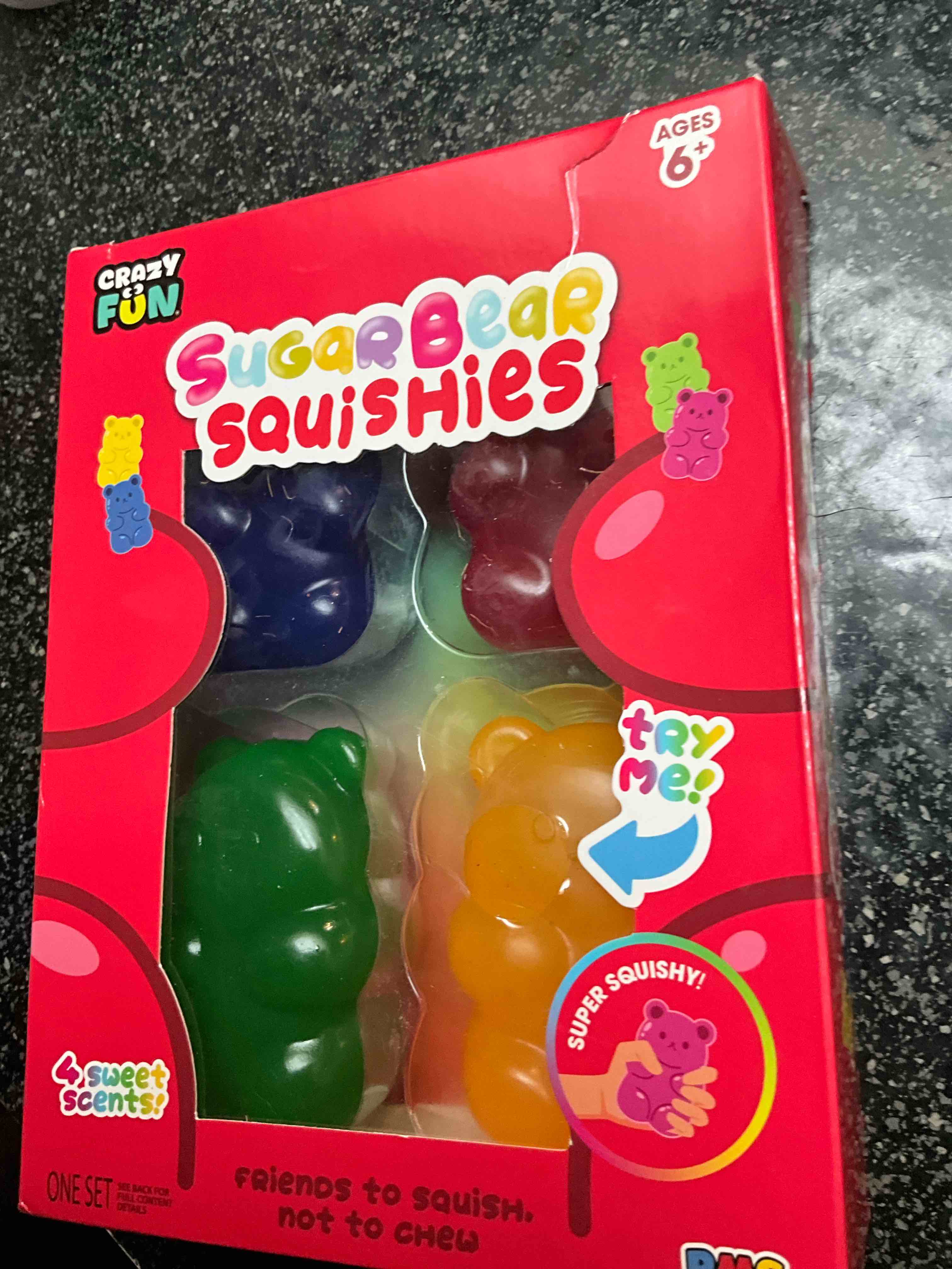 Crazy Fun - Sugar Bear Squishies - 4 scented squishies 
