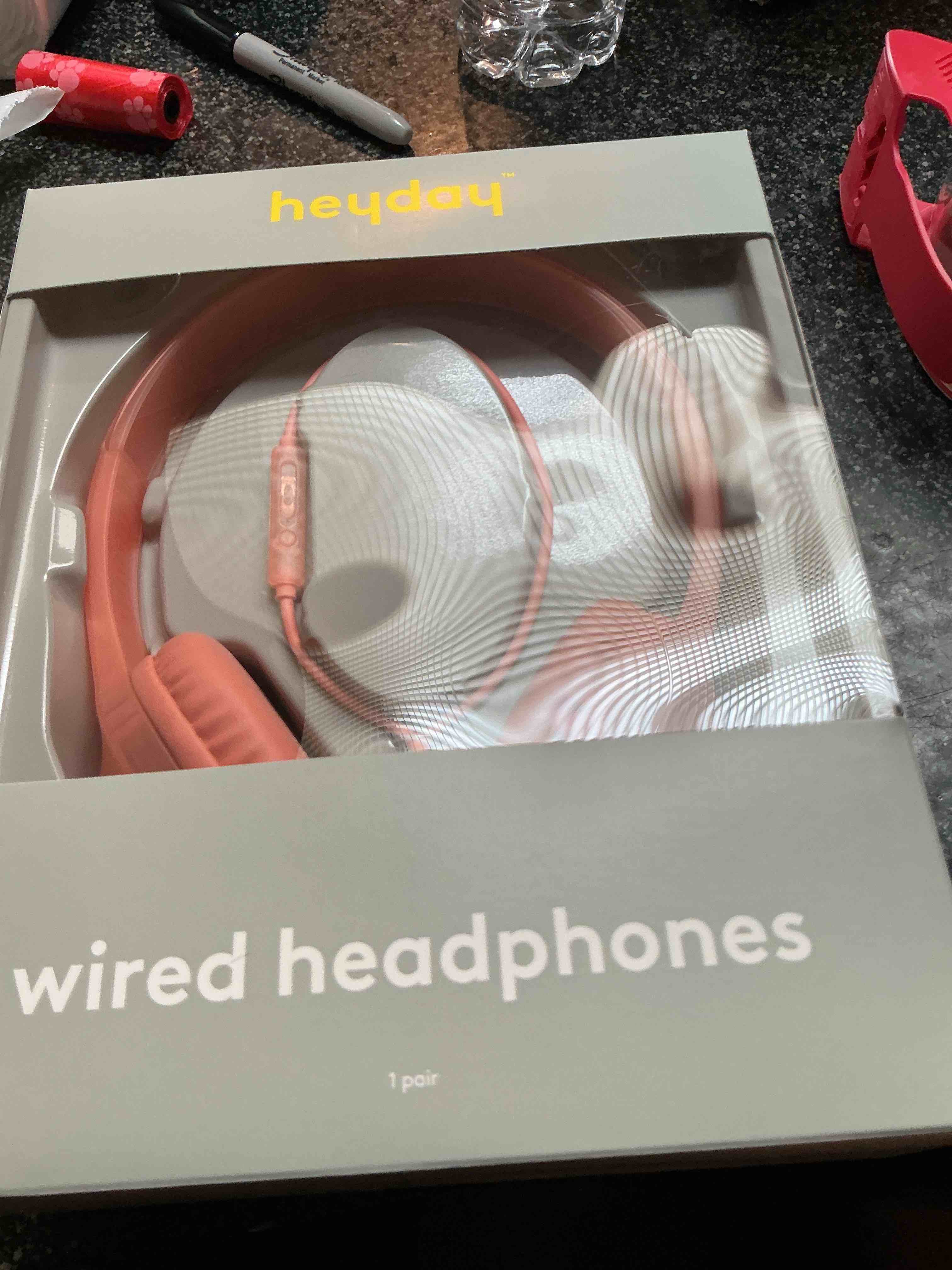 heyday wired headphones orange in color 