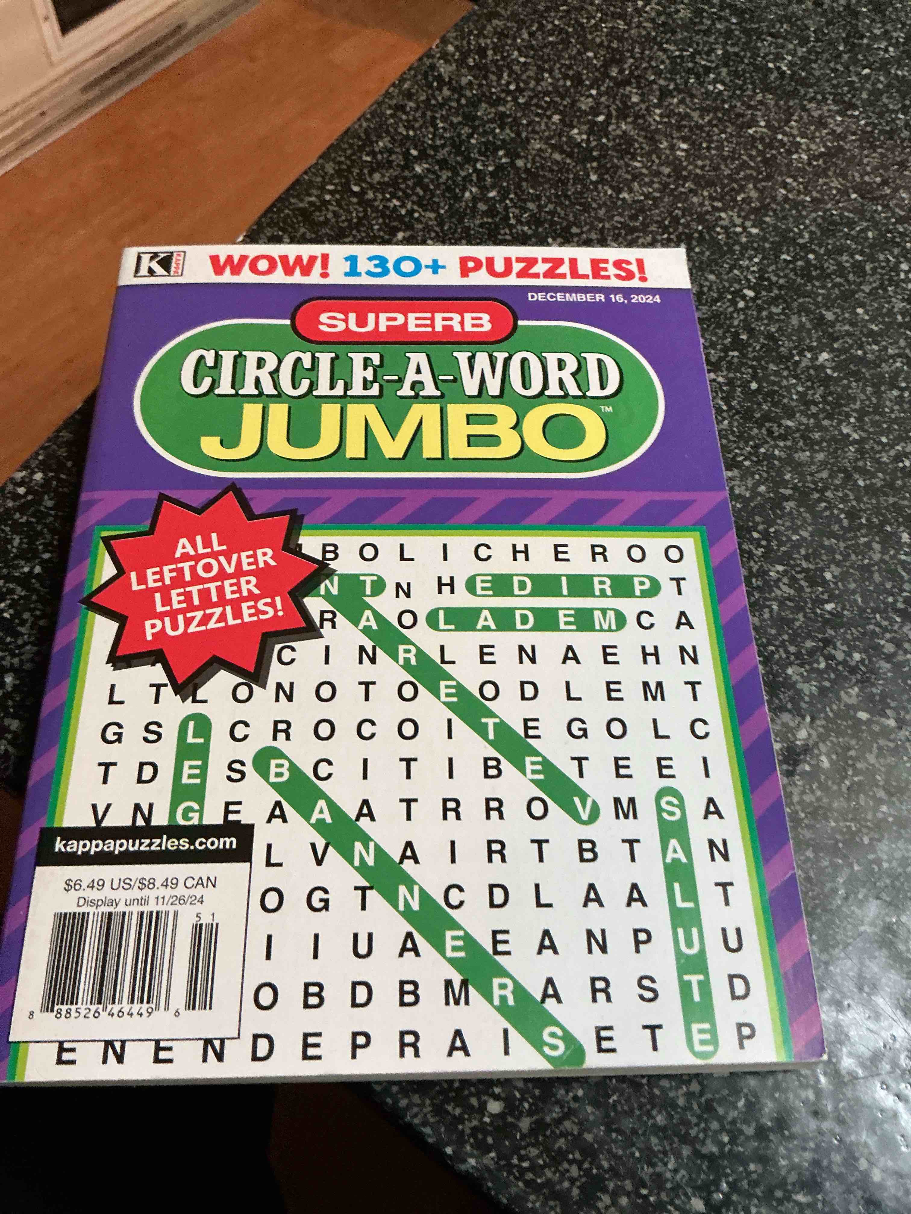 Kappa Wow 130 + Puzzles Superb Circle-A- Word Jumbo 