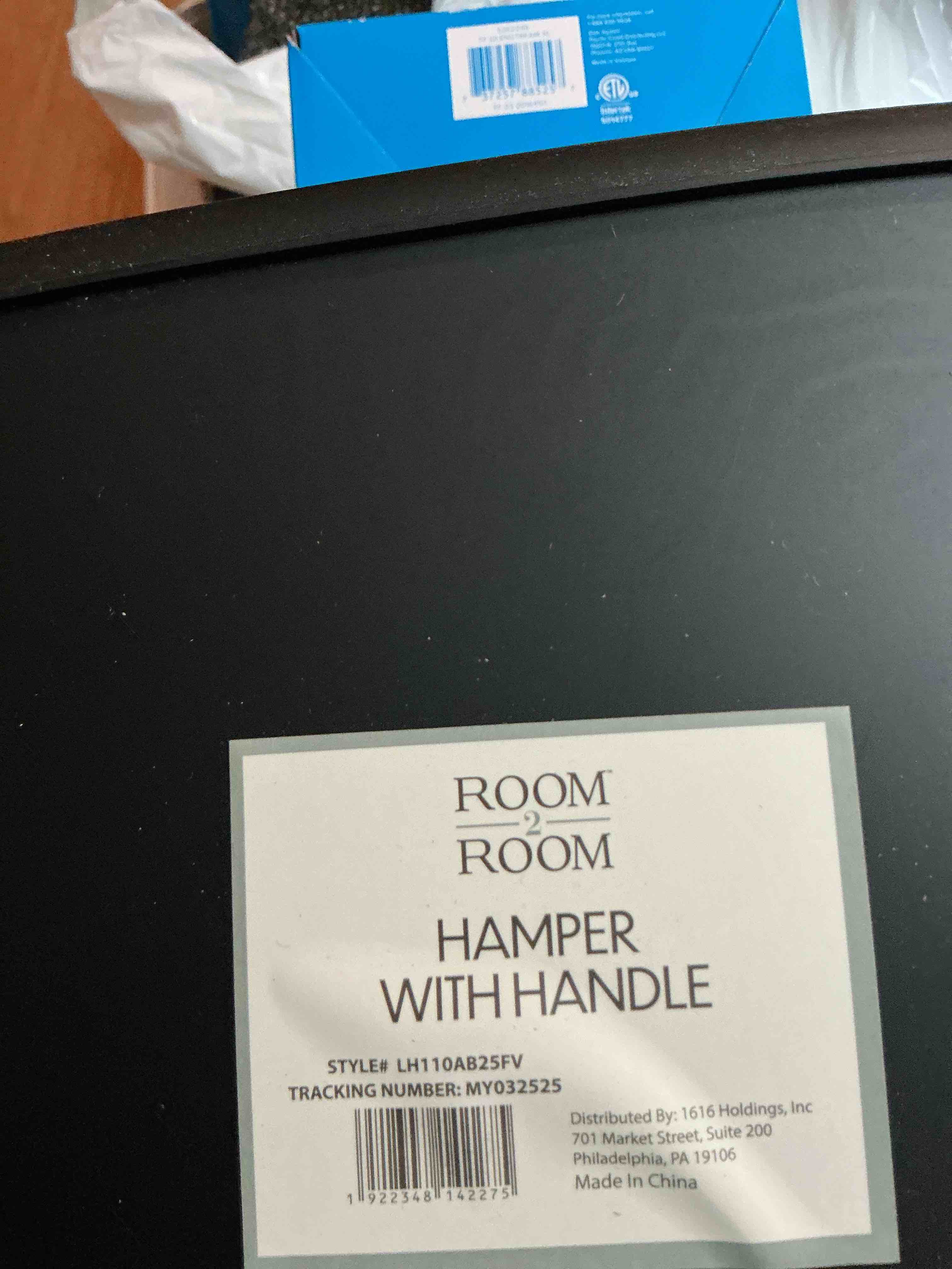 Room To Room Hamper With Handle Black