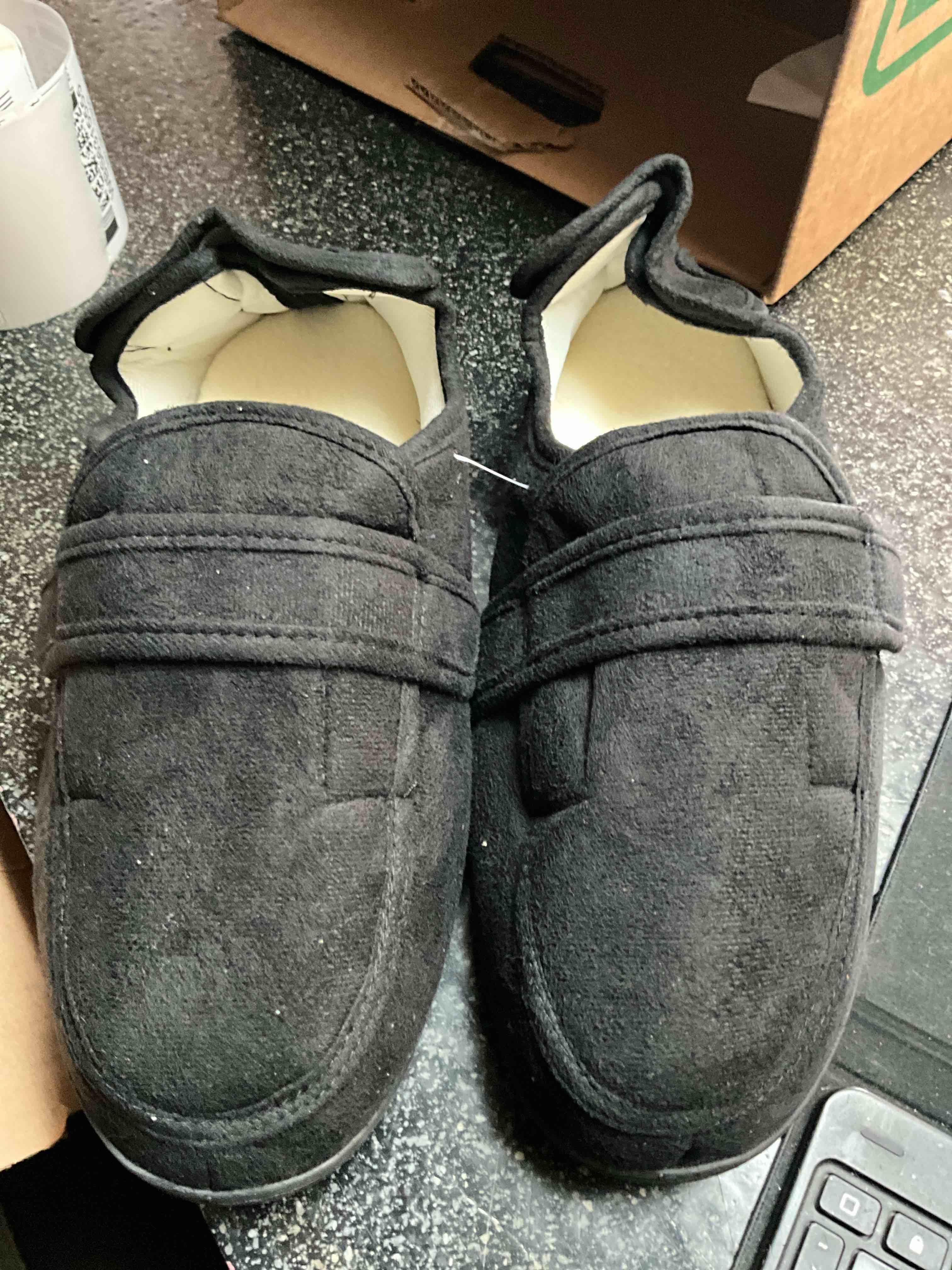 Men’s Slipper Shoes - Hard Bottom for Outside - size - XL Black 