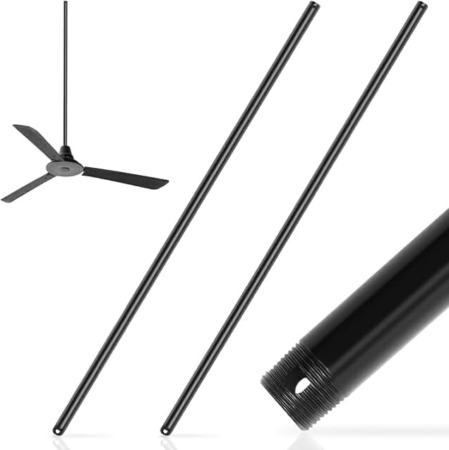 hunter fan company, 25148, black 48 inch downrod
