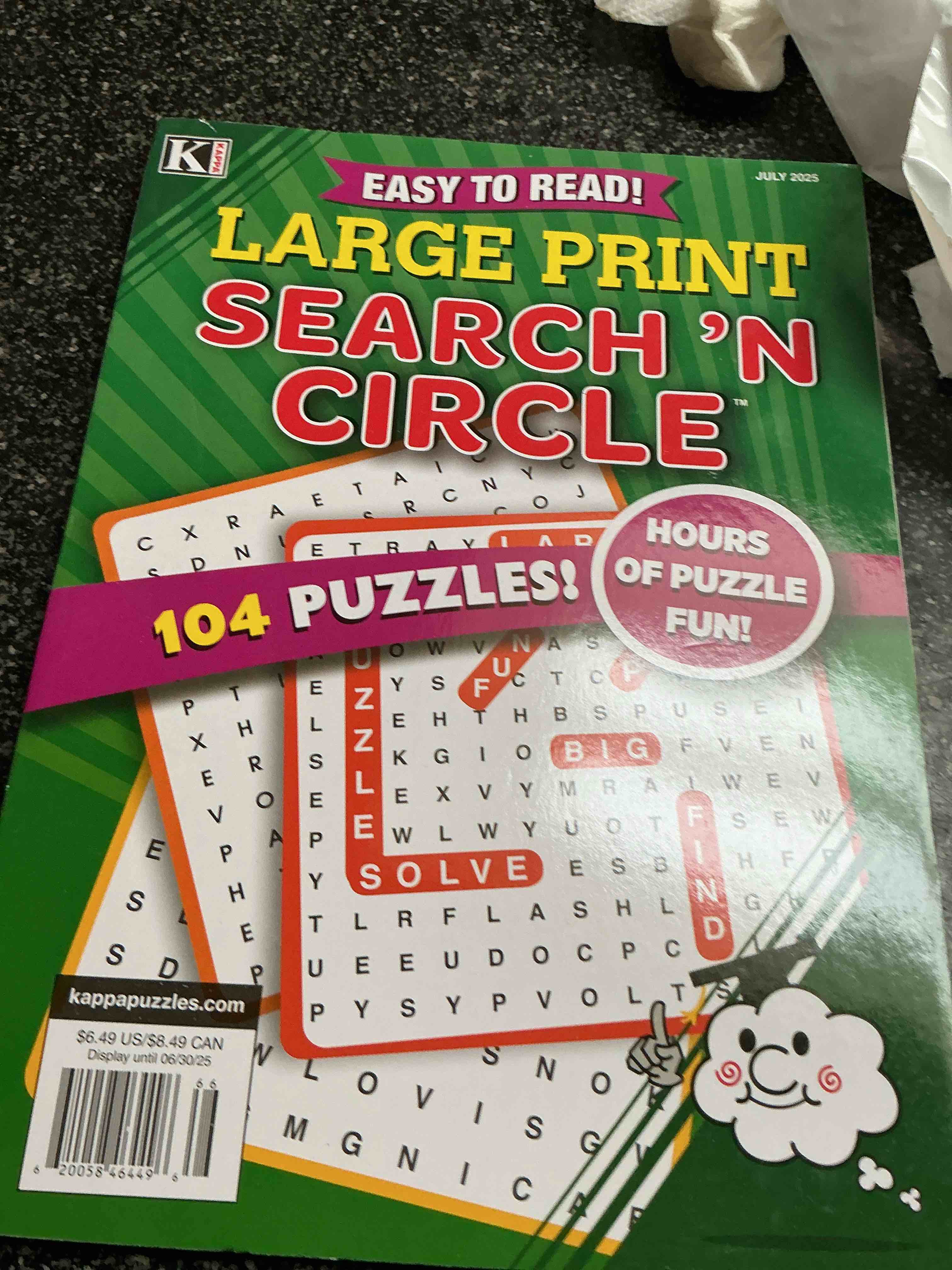 Kappa Easy To Read! Large Print Search - N - Circle 104 Puzzles 