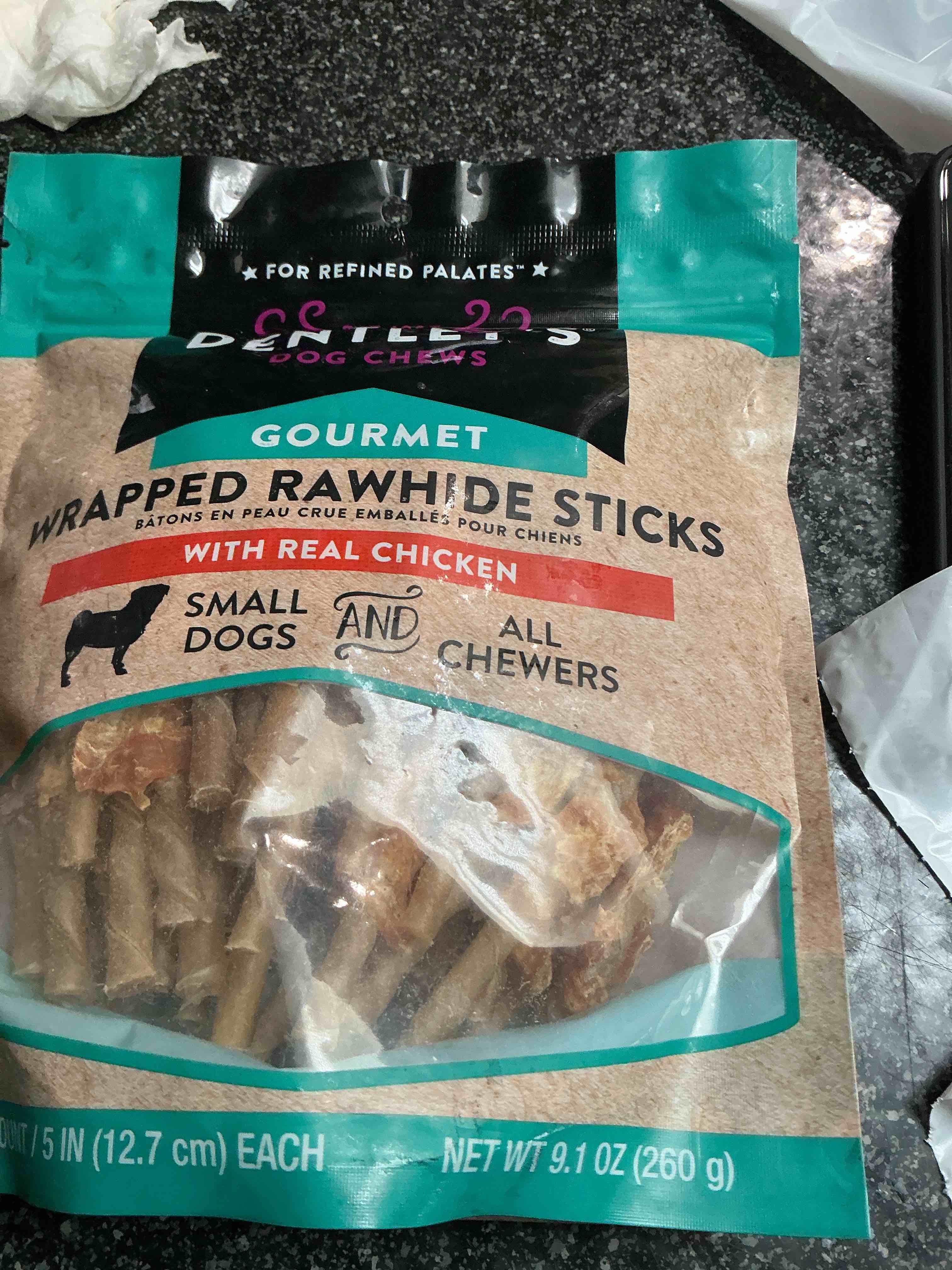 dentley’s gourmet wrapped rawhide sticks 40 count