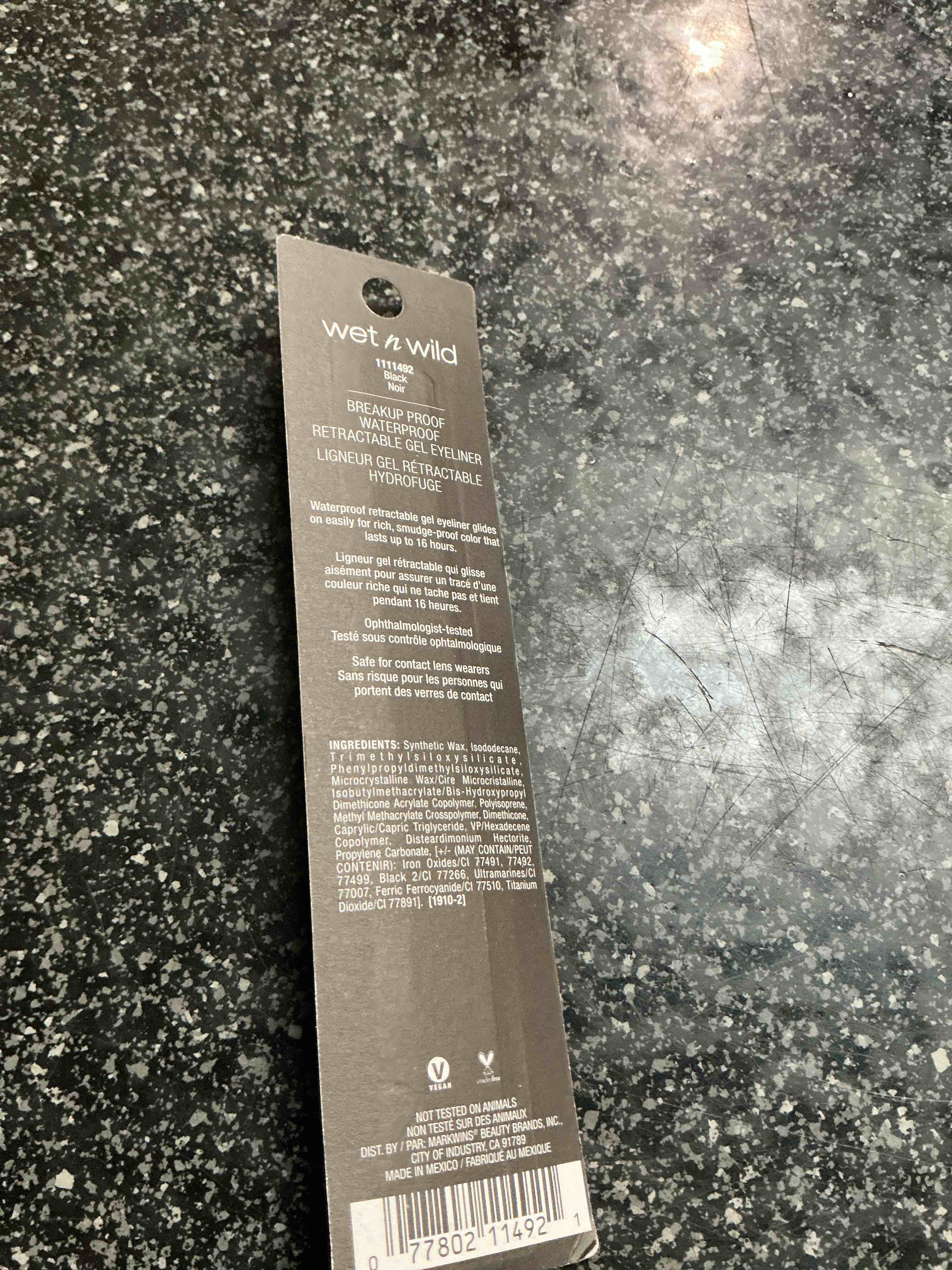 Wet N Wild Last Breakup Proof Retractable Eyeliner - Ultra-Fine Brush, Waterproof,16-Hour Long-Lasting Wear - Cruelty-Free & Vegan - Black