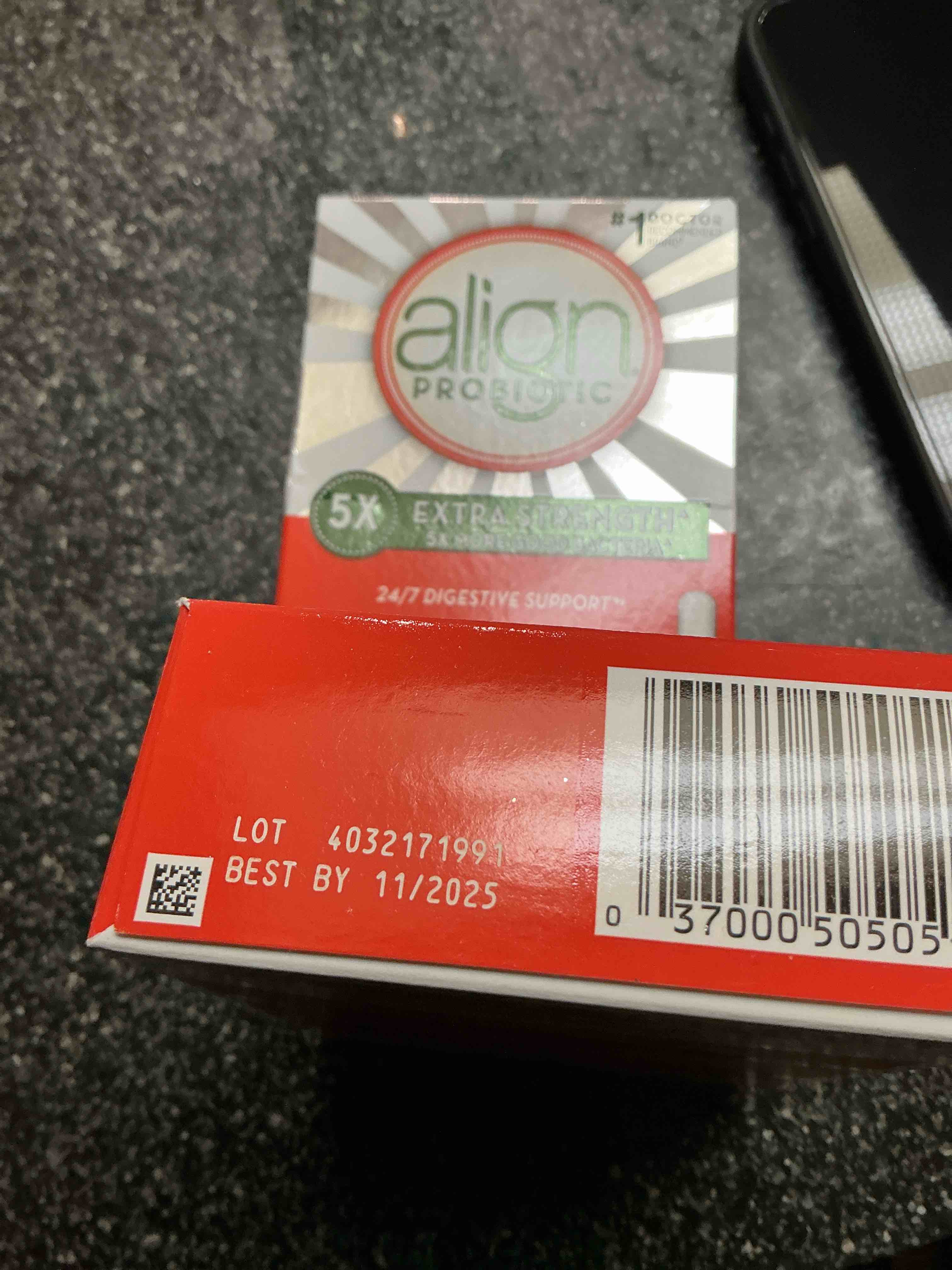 Align Probiotic Extra Strength, Probiotics for Women and Men, #1 Doctor Recommended Brand‡, 5X More Good Bacteria^ to Help Support a Healthy Digestive System*, 21 Capsules (Packaging May Vary)