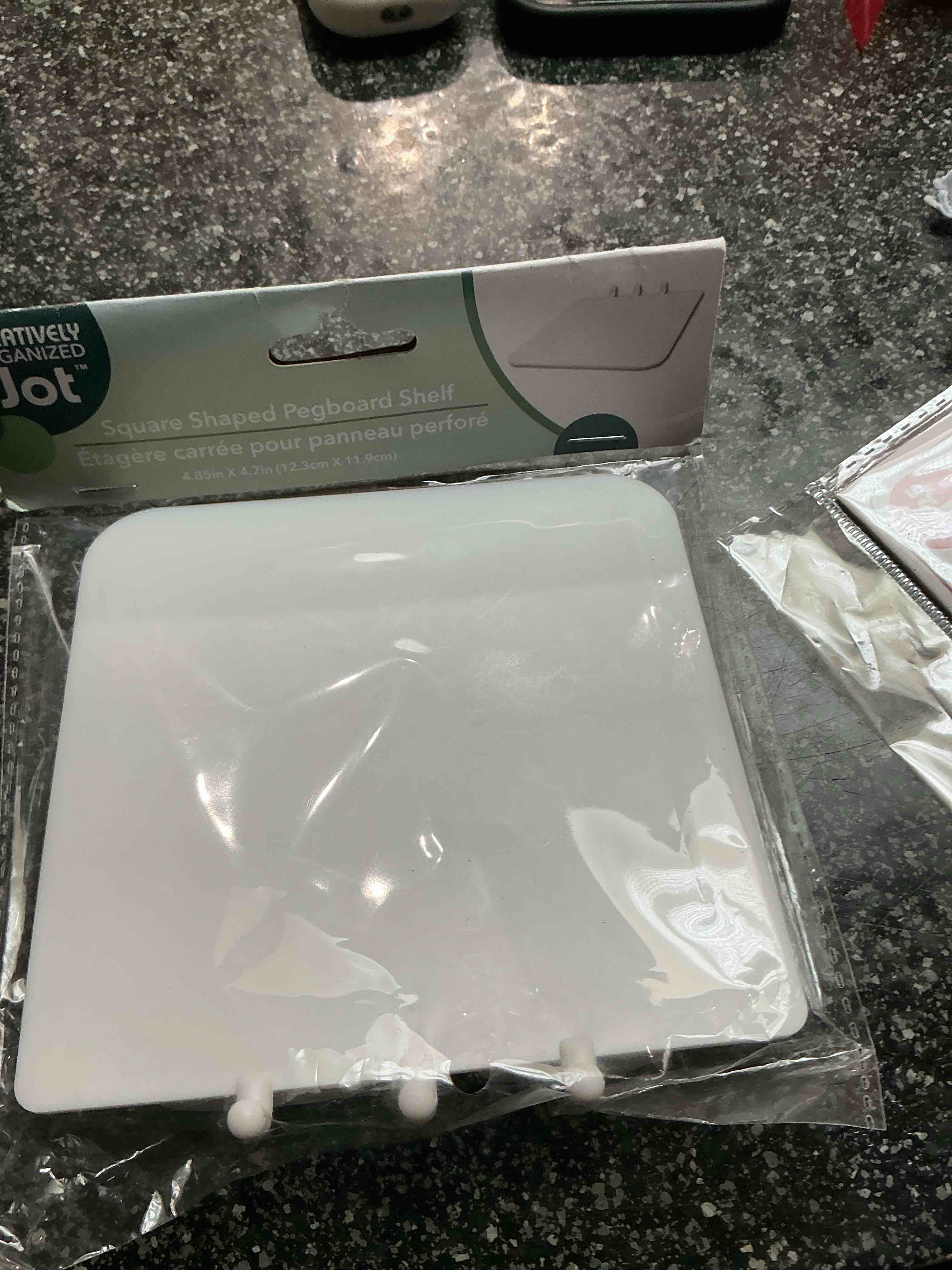 Square Shaped Pegboard Shelf