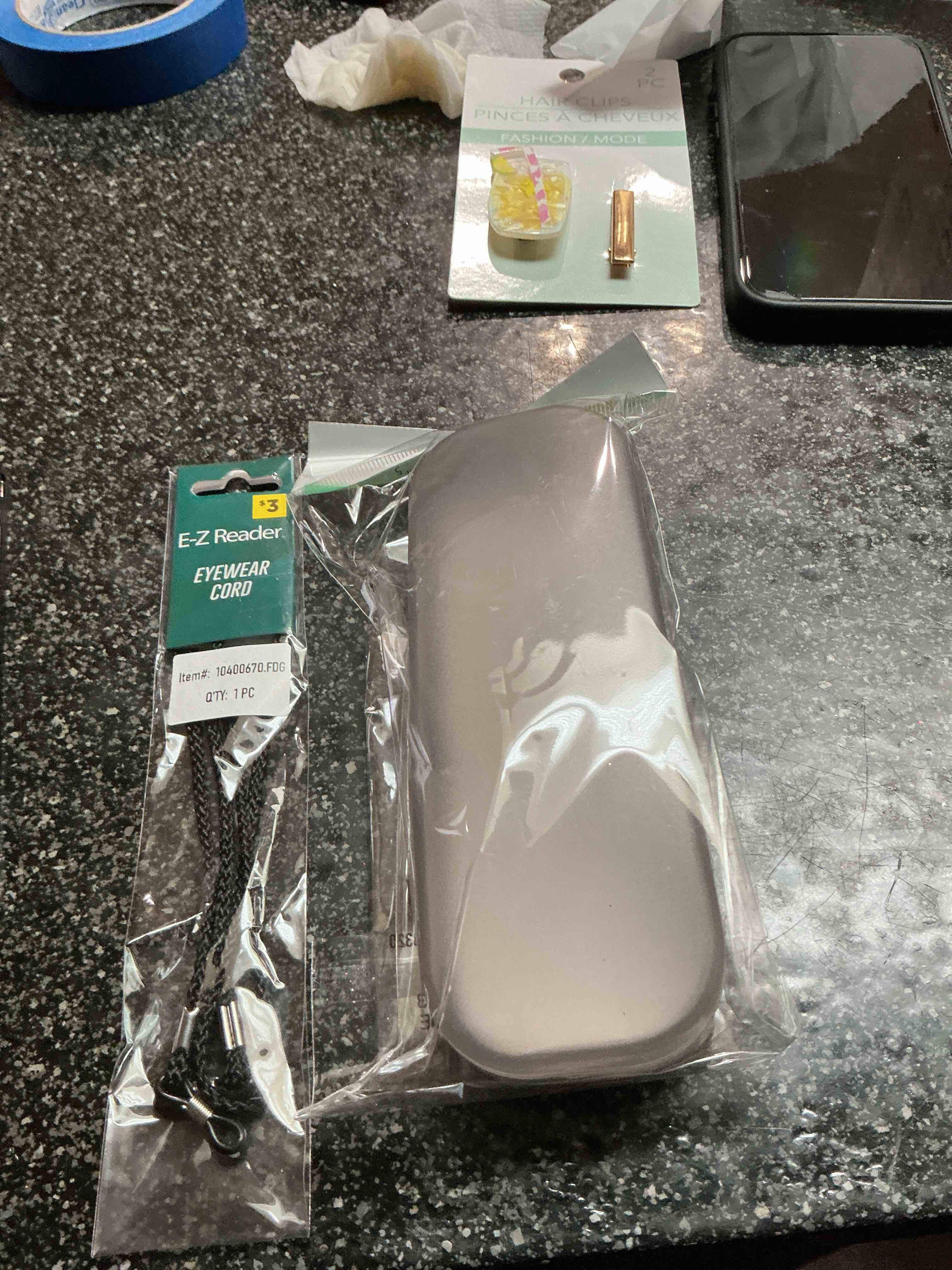 Light Grey Eye Glass Case & Eye Glass Cord for around your Neck 