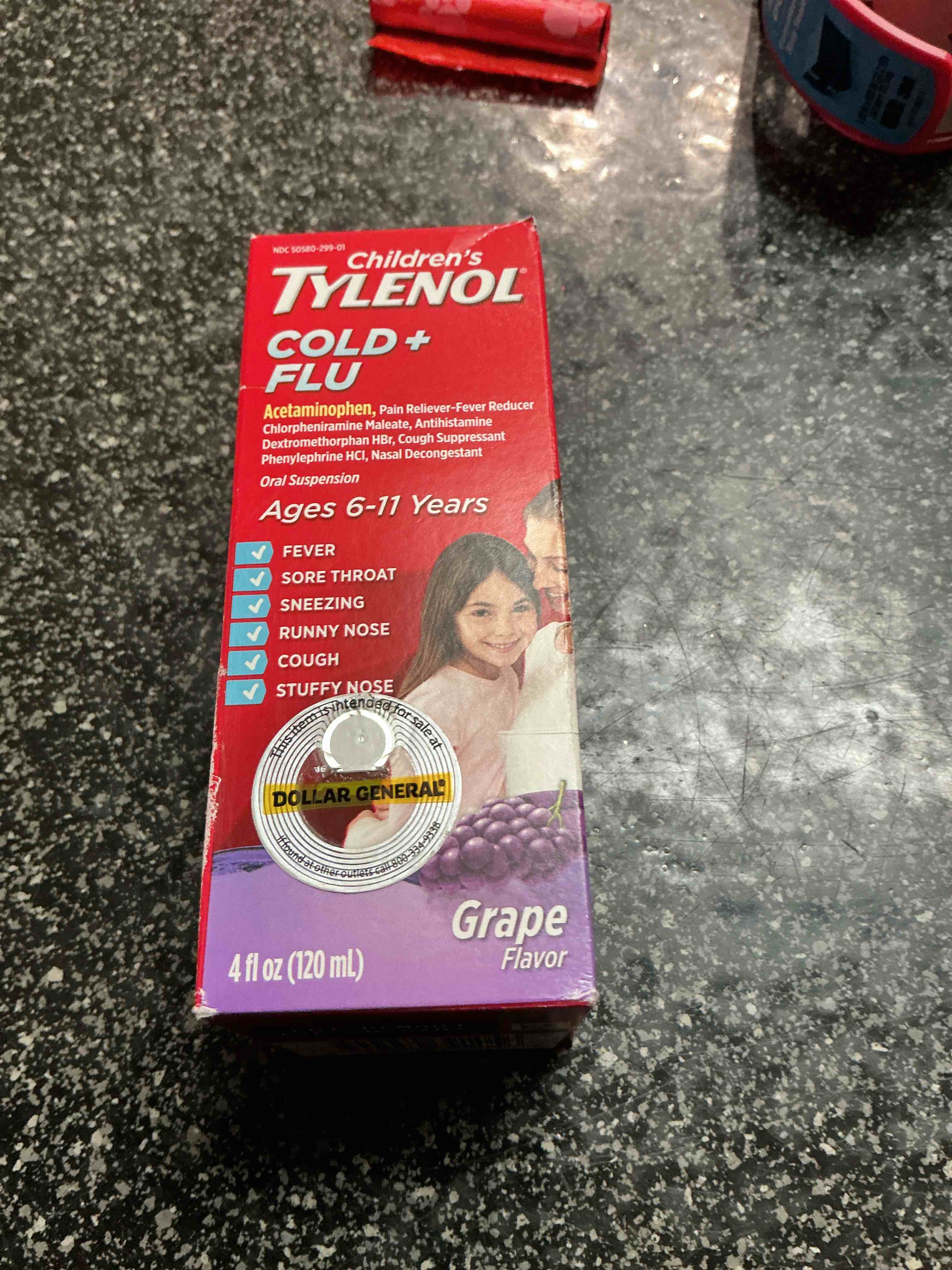 Tylenol Cold & Flu Grape Flavor Ages 6-11 4.1 Fl. OZ. 