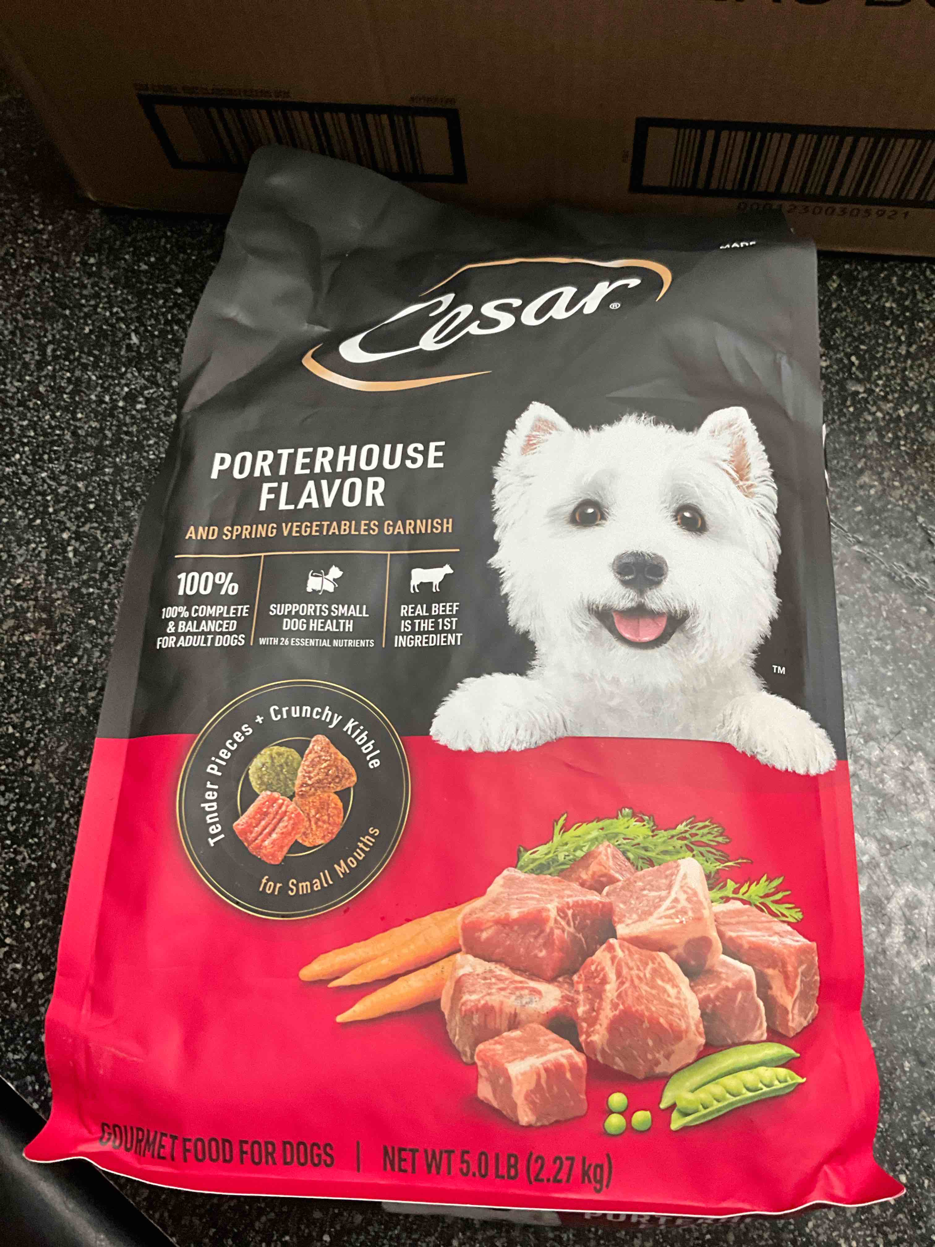 CESAR Small Breed Dry Dog Food Porterhouse Flavor and Spring Vegetables Garnish, 5 lb. Bag